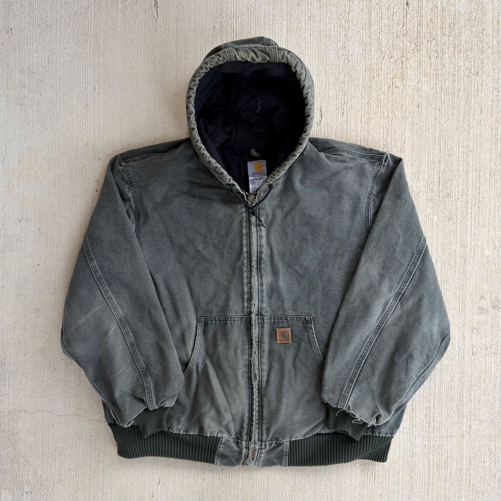 Carhartt × Vintage Carhartt J130 MOS green hooded work wear jacket Size US XL / EU 56 / 4 - 1 Thumbnail