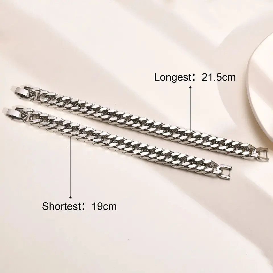 Other 15mm Stainless Steel Cuban Chain Bracelet Size ONE SIZE - 6 Thumbnail