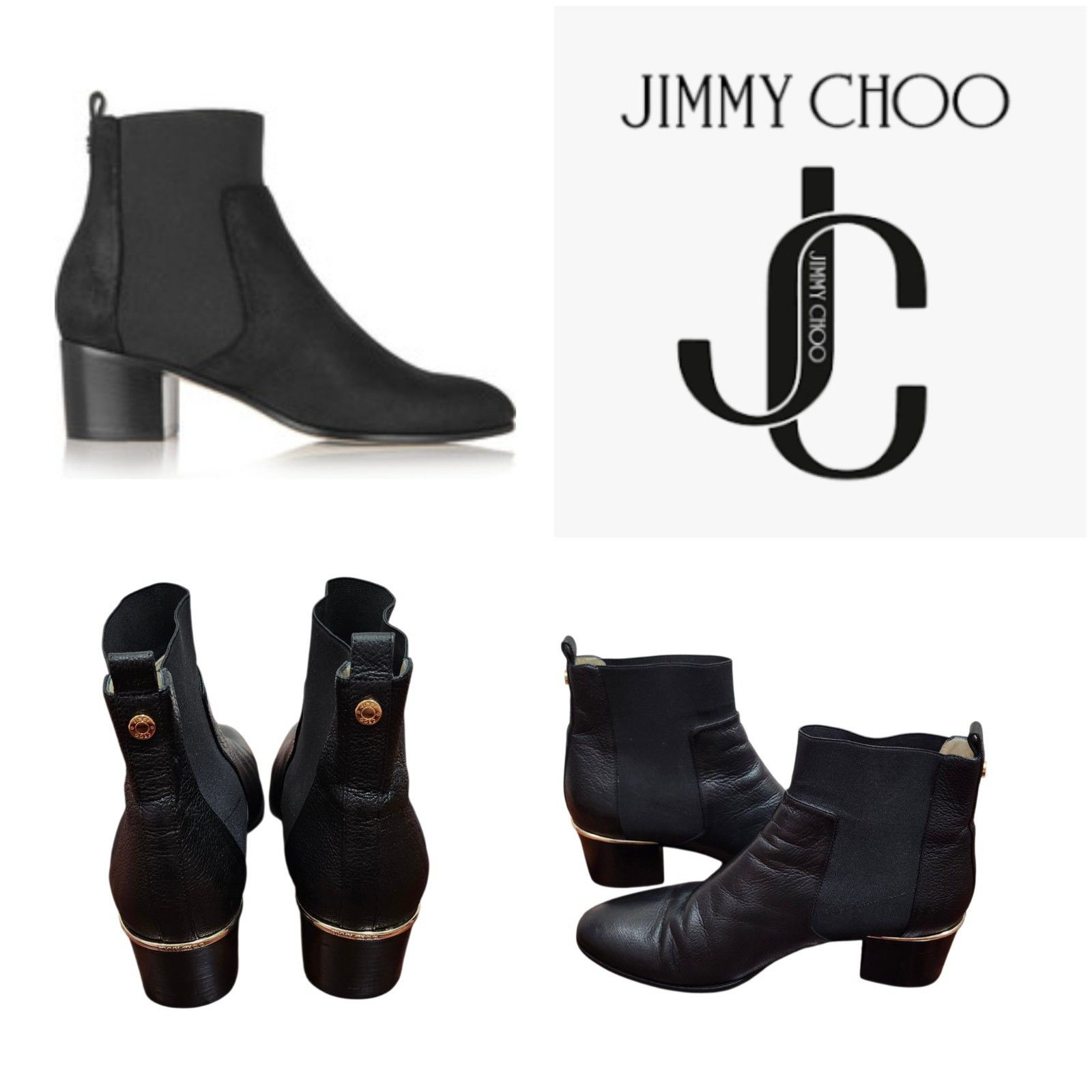 Jimmy Choo Jimmy Choo Black Leather Chelsea Ankle Boots US10/EU41 Size US 10 / IT 40 - 14 Thumbnail