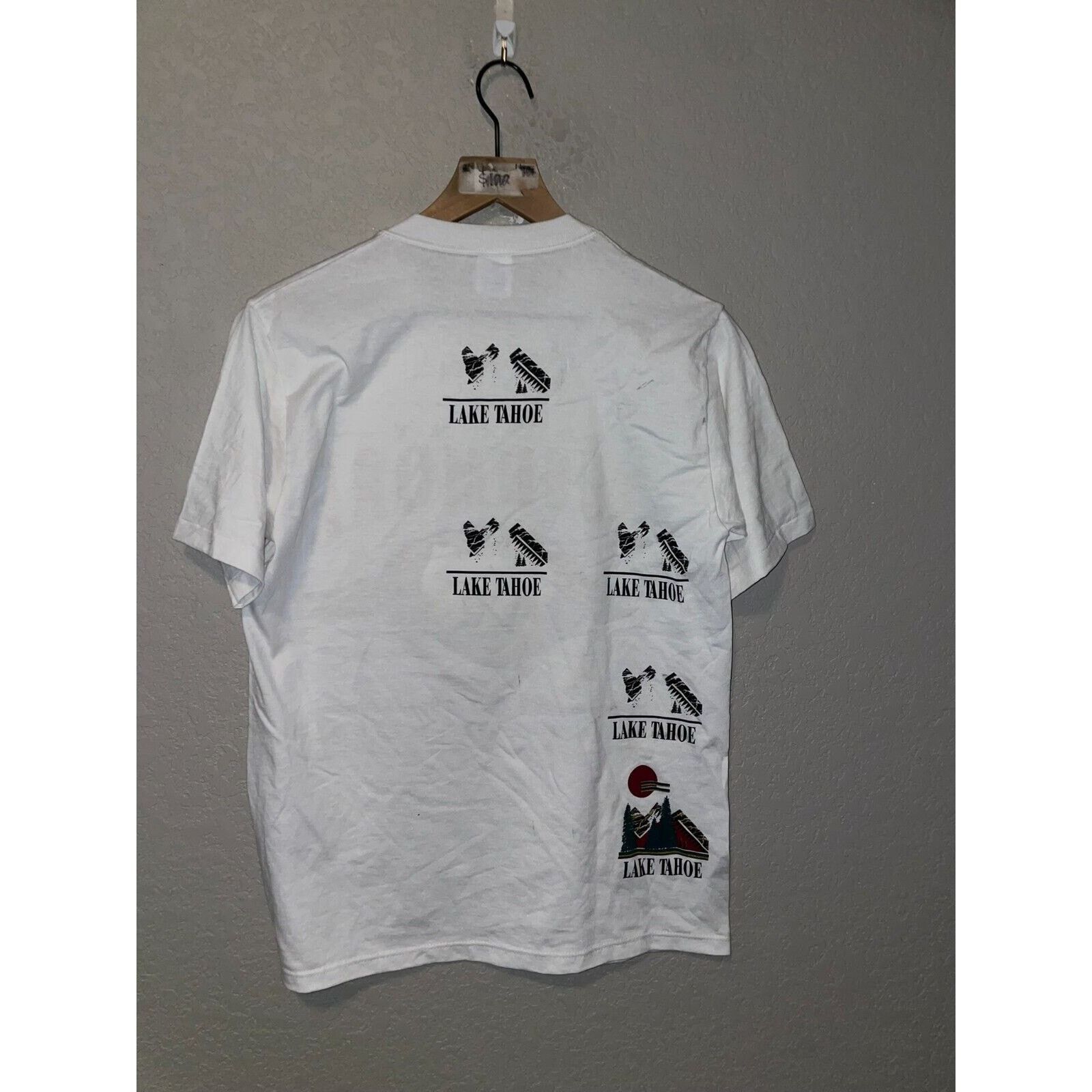 Jerzees Vintage Test Print Shirt Mt Rushmore Lake Tahoe White M Tee Size US M / EU 48-50 / 2 - 9 Thumbnail