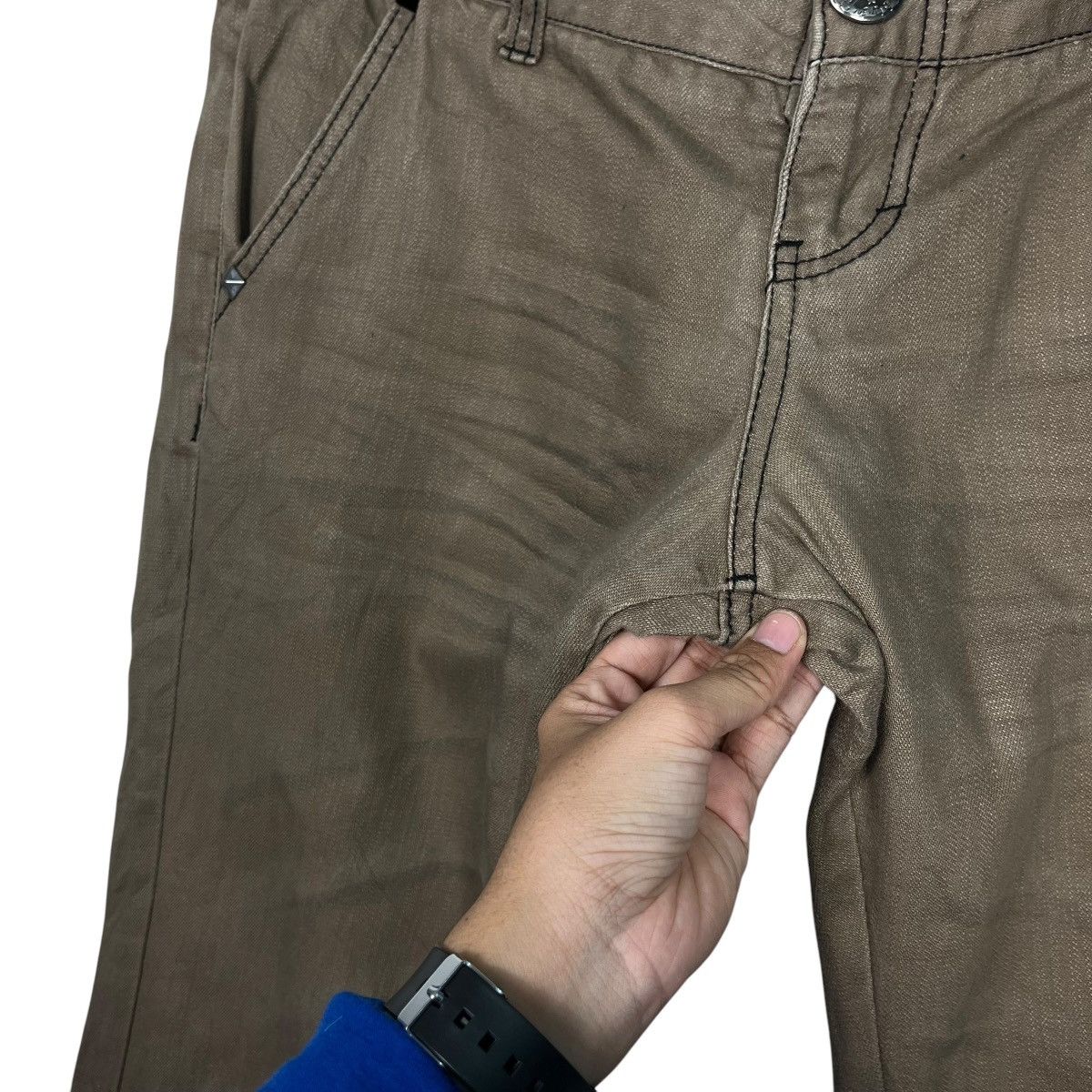 Japanese Brand Vintage Blobo By Blue Double Waist Flare Pants Size 33" - 13 Thumbnail
