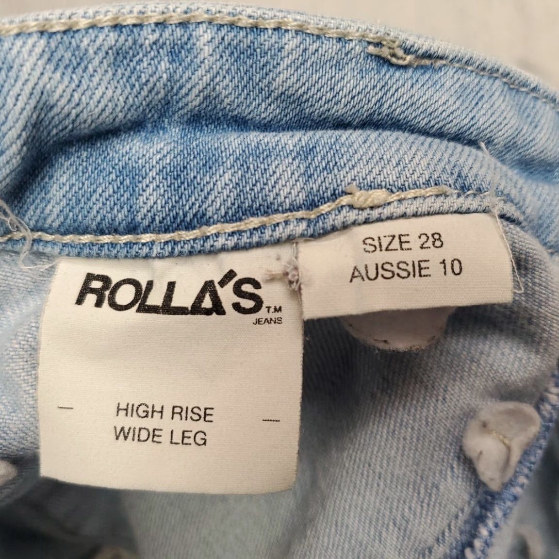 Vintage VINTAGE Rollas Jeans Womens 28 Blue Faded Wide Leg High Rise 90s Y2K Retro Size 28" / US 6 / IT 42 - 6 Thumbnail
