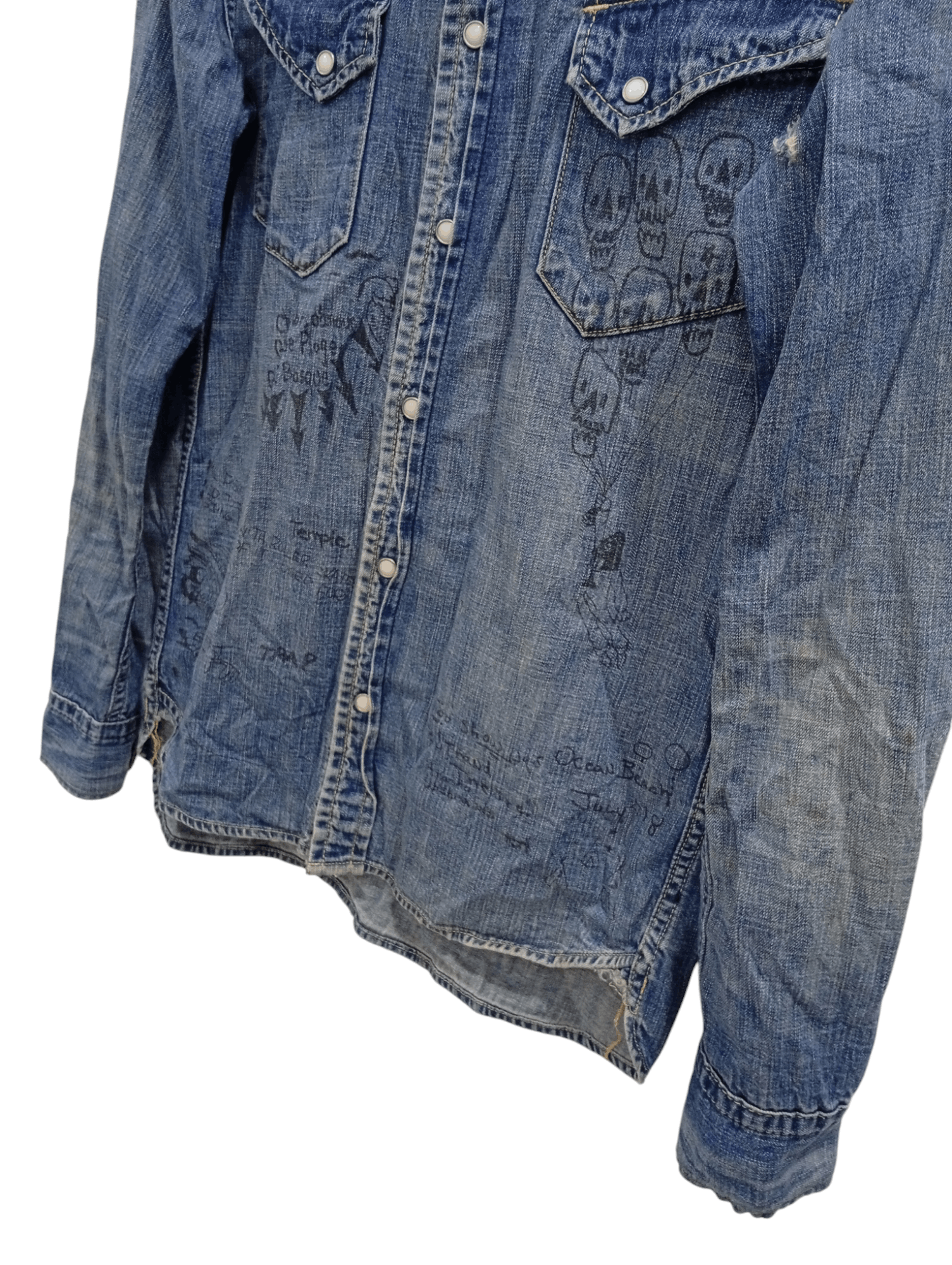 Japanese Brand × Remi Relief 🔥🔥Remi Relief Artwork Denim Chambray Shirt Size US M / EU 48-50 / 2 - 7 Thumbnail
