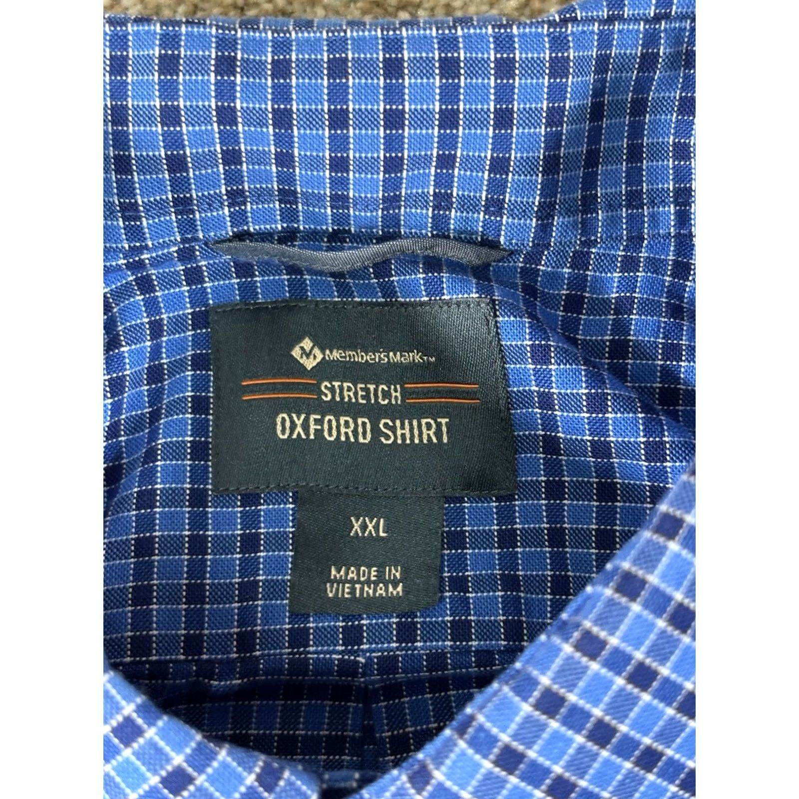 Vintage Members Mark Shirt Mens XXL Blue Plaid Button-Up Collared Long Sleeve Oxford Shirt Size US XXL / EU 58 / 5 - 2 Thumbnail