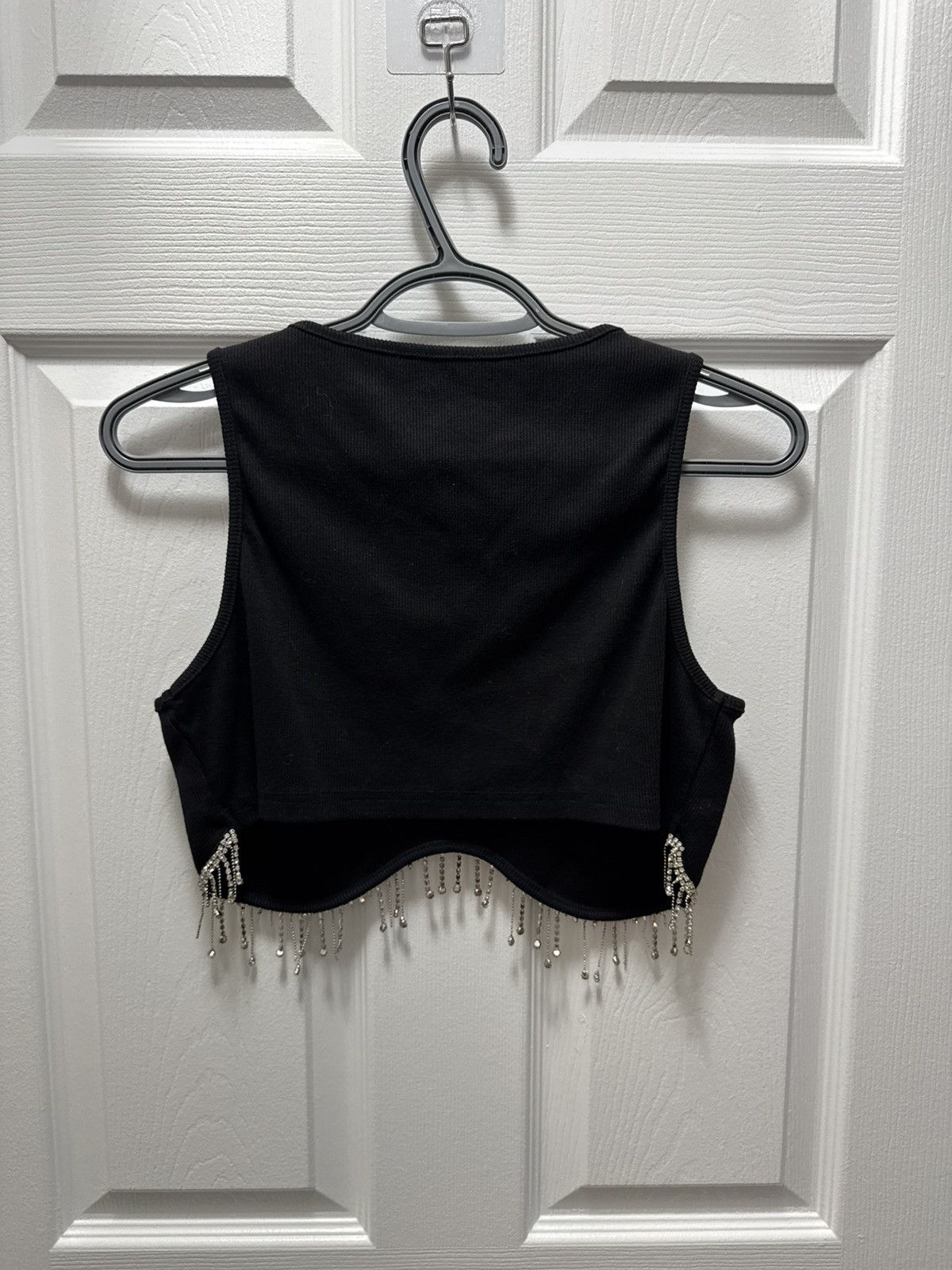 Black Diamond Avant Garde Diamond Jeweled Dangle Custom Designer Top Size M / US 6-8 / IT 42-44 - 3 Thumbnail