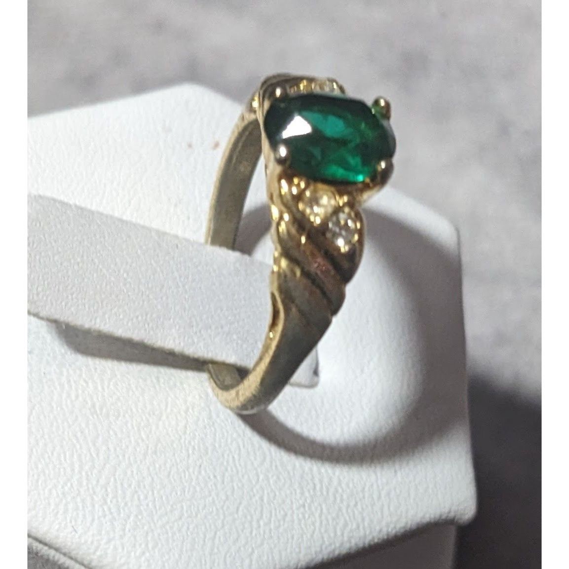 Other Elegant Mid Century Jewelry Concepts Gold Tone Ring With Gre Size ONE SIZE - 11 Thumbnail