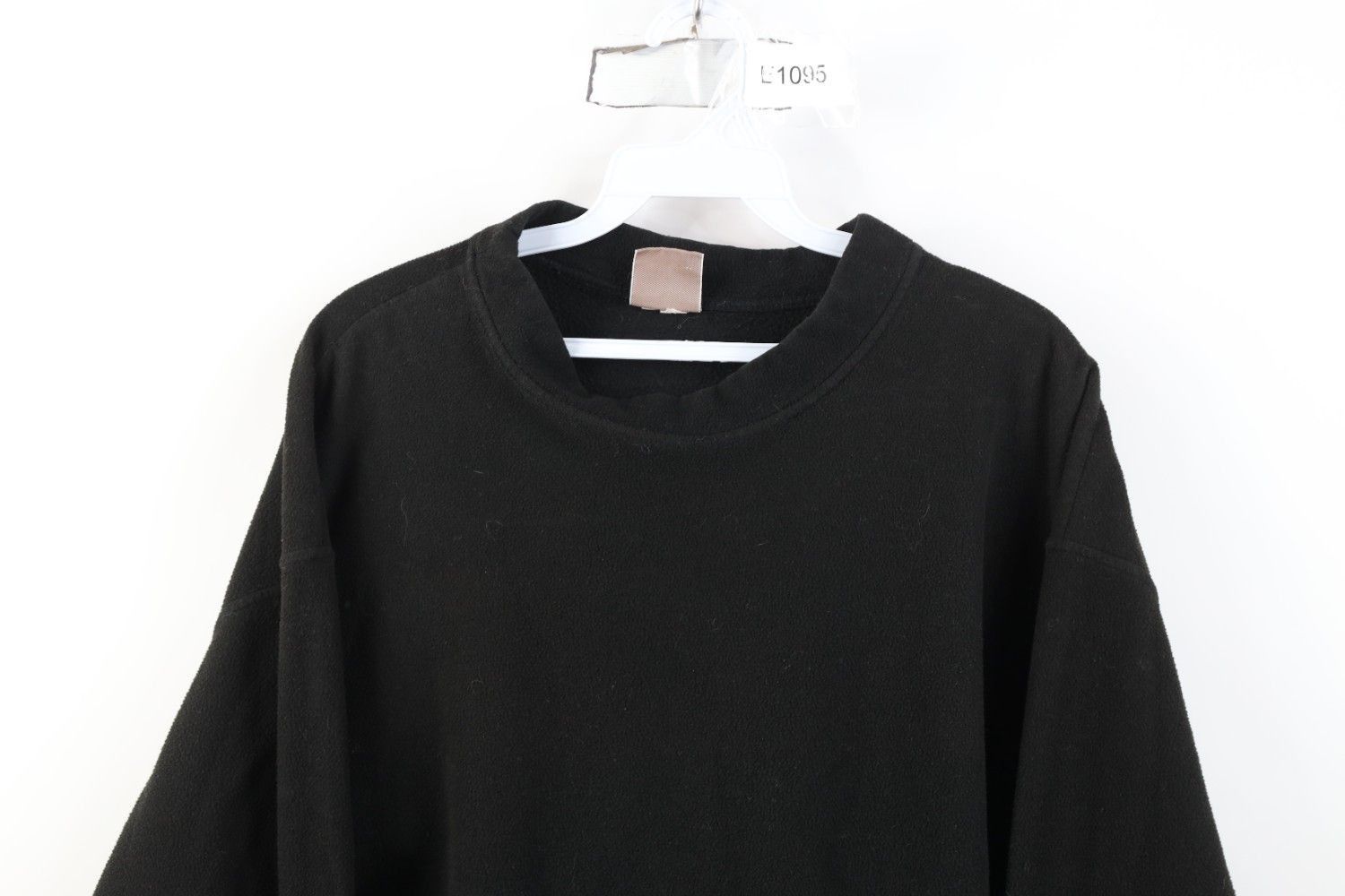 Vintage Vintage 90s Streetwear Distressed Blank Fleece Sweater Black Size US XL / EU 56 / 4 - 2 Thumbnail