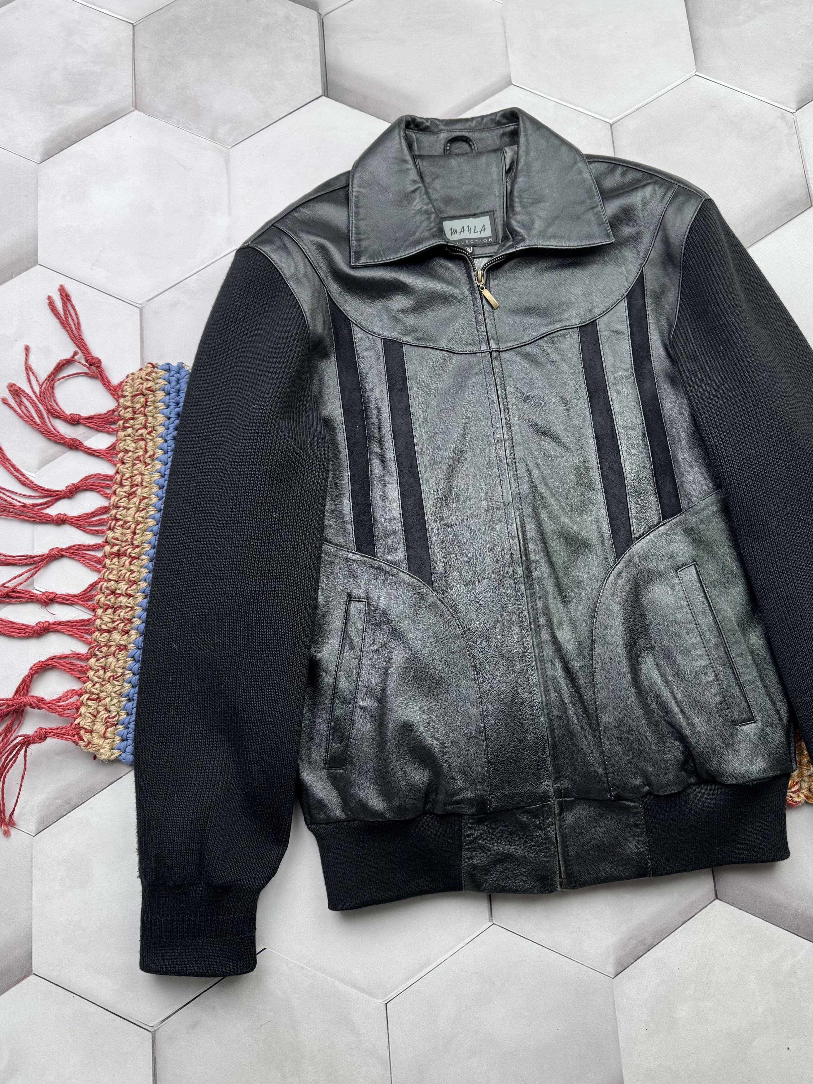 Genuine Leather Vintage Hybrid Leather Bomber Jacket (E4) Size US S / EU 44-46 / 1 - 2 Thumbnail
