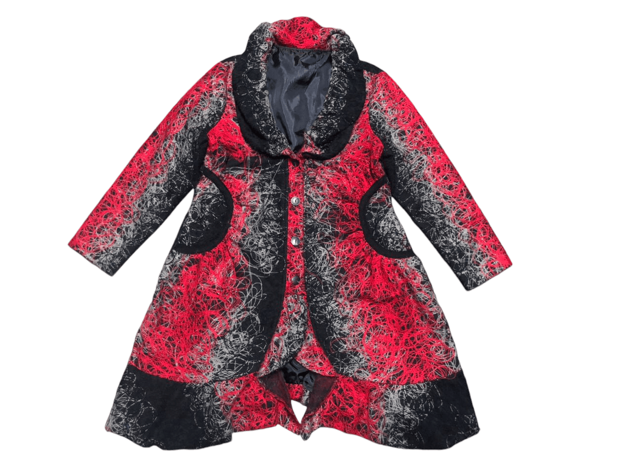 Desigual × If Six Was Nine × Japanese Brand Rare💥 Desigual Black Red Embroidered Coat Jacket Size S / US 4 / IT 40 - 1 Thumbnail