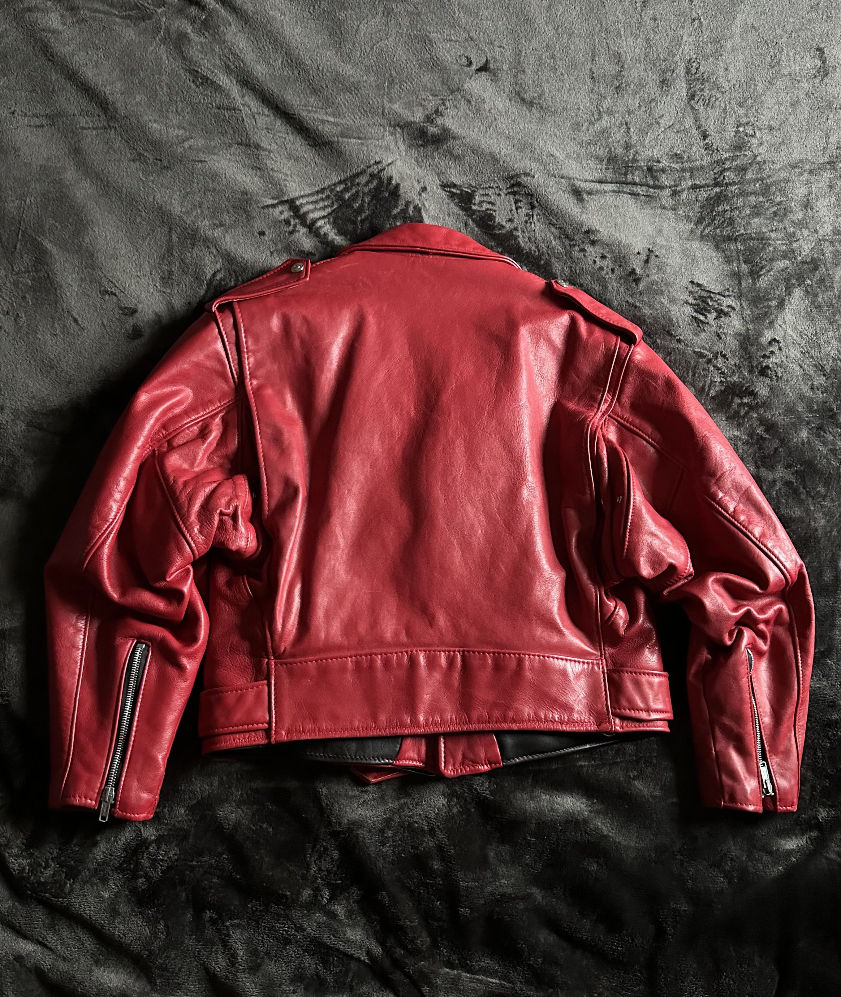 Schott Schott Perfecto Women's Leather Motorcycle Jacket Red sz.12 Size L / US 10 / IT 46 - 3 Thumbnail