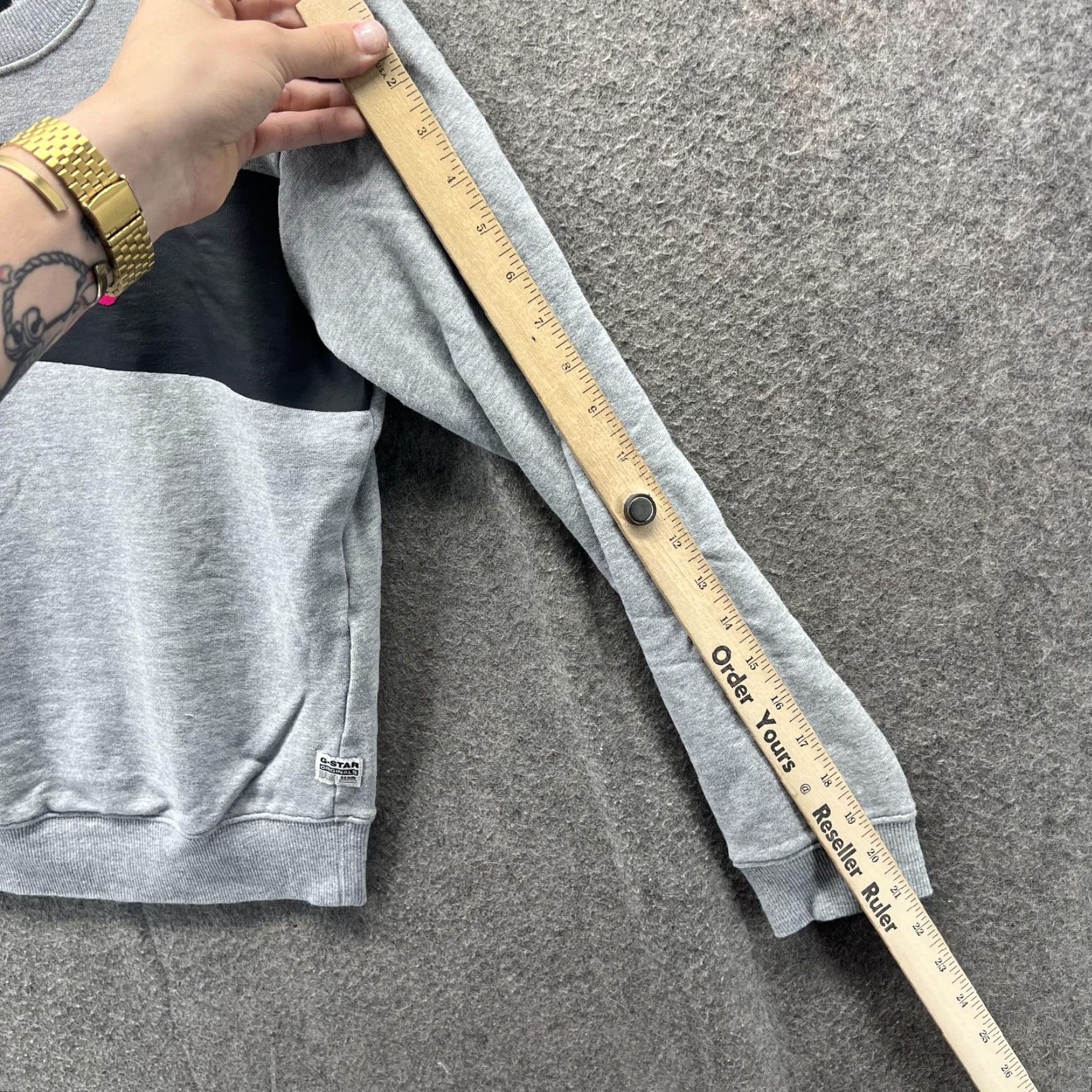 Vintage G STAR RAW Sweatshirt Womens XS Gray Crewneck RAW Logo Pullover Jumper Top Size XS / US 0-2 / IT 36-38 - 7 Thumbnail