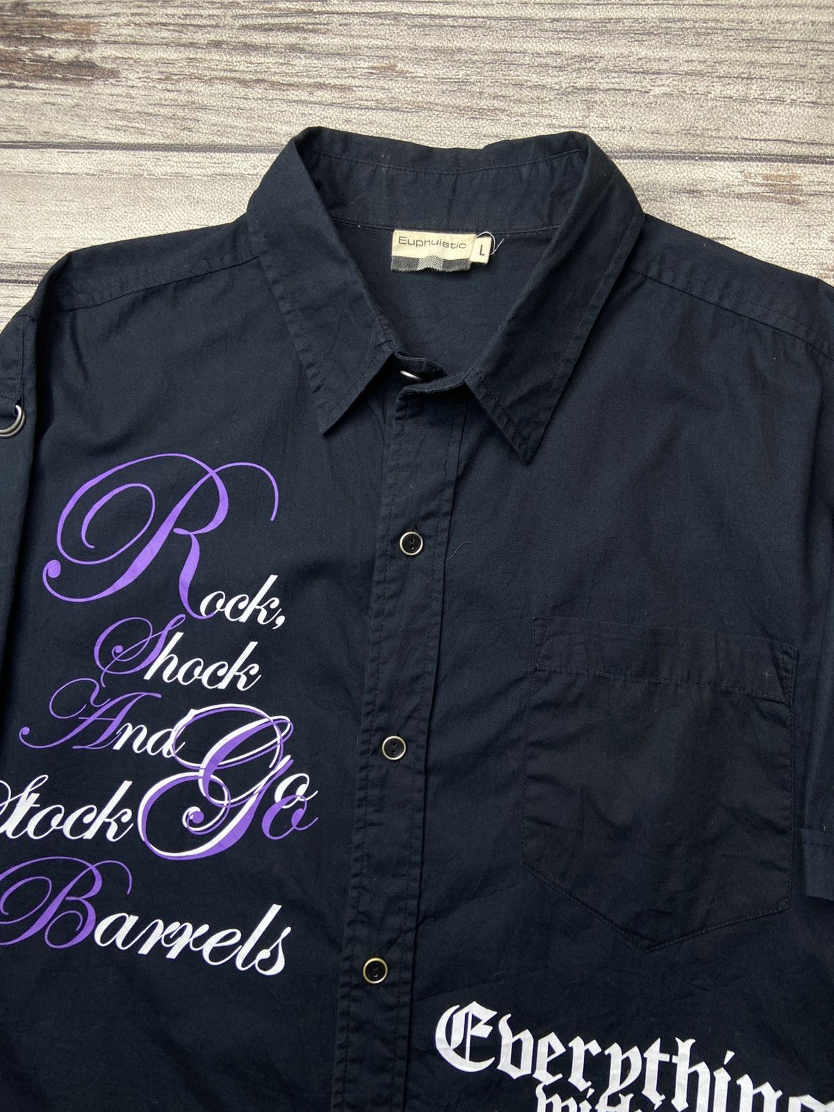 If Six Was Nine × Japanese Brand × Le Grande Bleu (L.G.B.) 🔥Euphuistic Poem Work Shirt Punk Bondage Goth Size US M / EU 48-50 / 2 - 4 Thumbnail