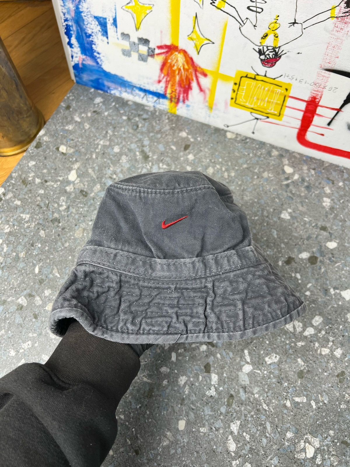 Nike × Vintage Vintage Nike Swoosh Logo Bucket Hat Panama faded Size ONE SIZE - 4 Thumbnail