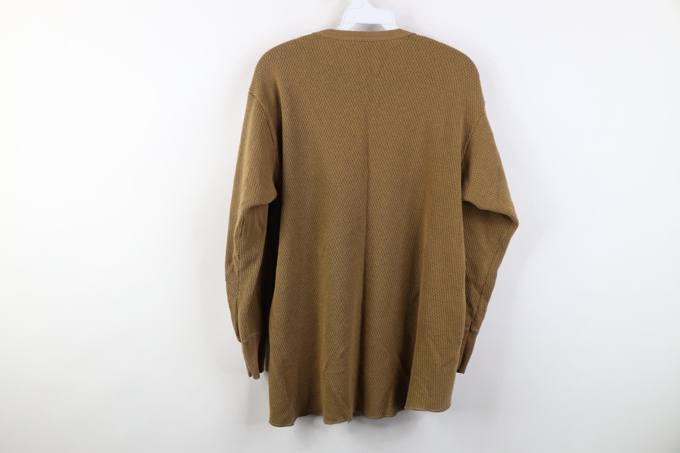 Vintage Vintage 90s Streetwear Thermal Waffle Knit T-Shirt Breen Size US XL / EU 56 / 4 - 7 Thumbnail