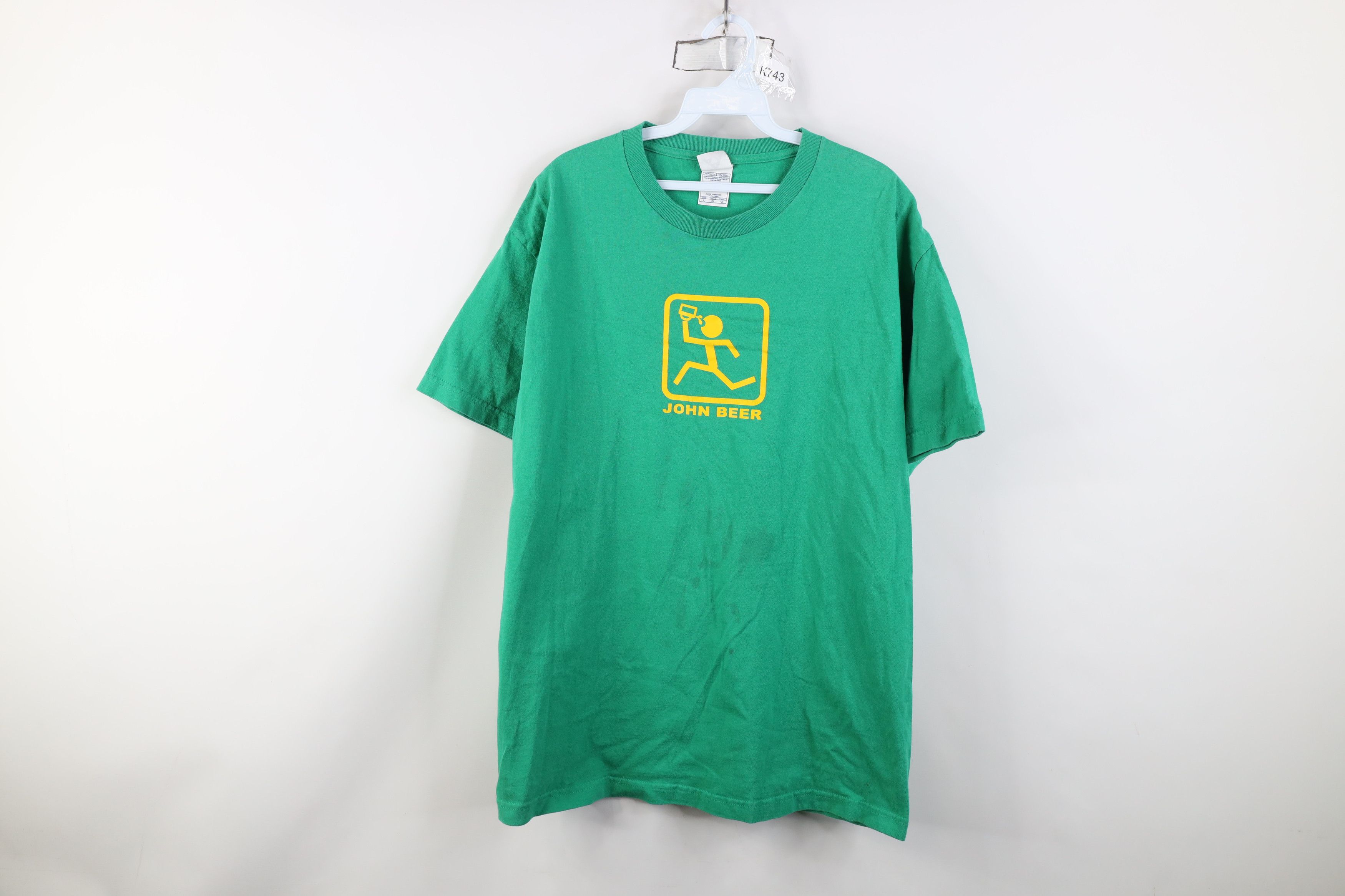 Vintage Vintage Y2K Streetwear John Beer Short Sleeve T-Shirt Green Size US L / EU 52-54 / 3 - 1 Thumbnail
