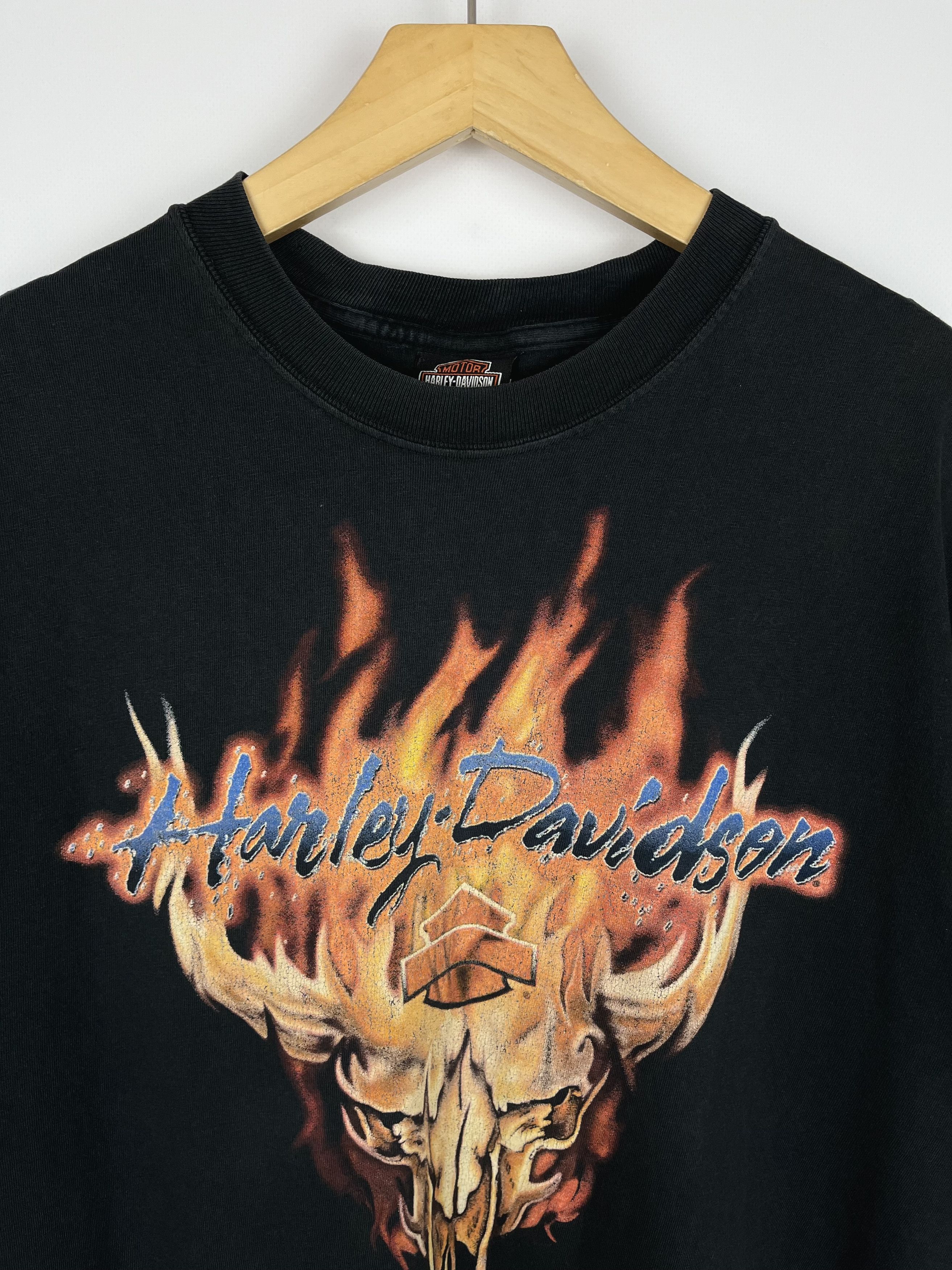 Harley Davidson Vintage Harley Davidson Flame Skull Florida T Shirt 2002 Size US L / EU 52-54 / 3 - 6 Thumbnail
