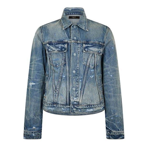 Amiri AMIRI Ma Distressed Denim Trucker Jacket Size US M / EU 48-50 / 2 - 1 Thumbnail