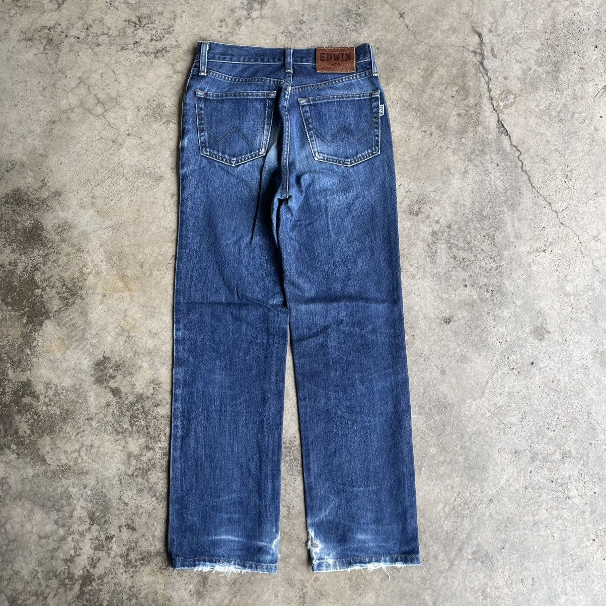 Edwin 🔥Vintage Edwin 402 Stoned Washed Ripped Distress Denim Jeans Size US 27 - 4 Thumbnail
