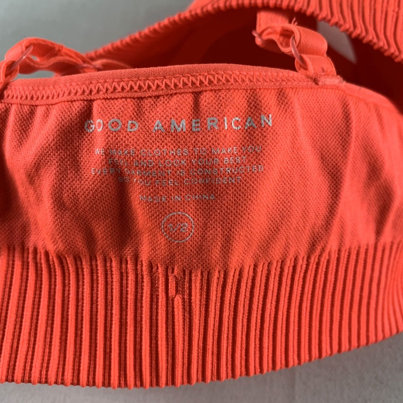 Good American GOOD AMERICAN ACTIVEWEAR TOP WOMENS SIZE 1/2 NEON ORANGE CROSS STRAP NYLON Size XS / US 0-2 / IT 36-38 - 4 Thumbnail