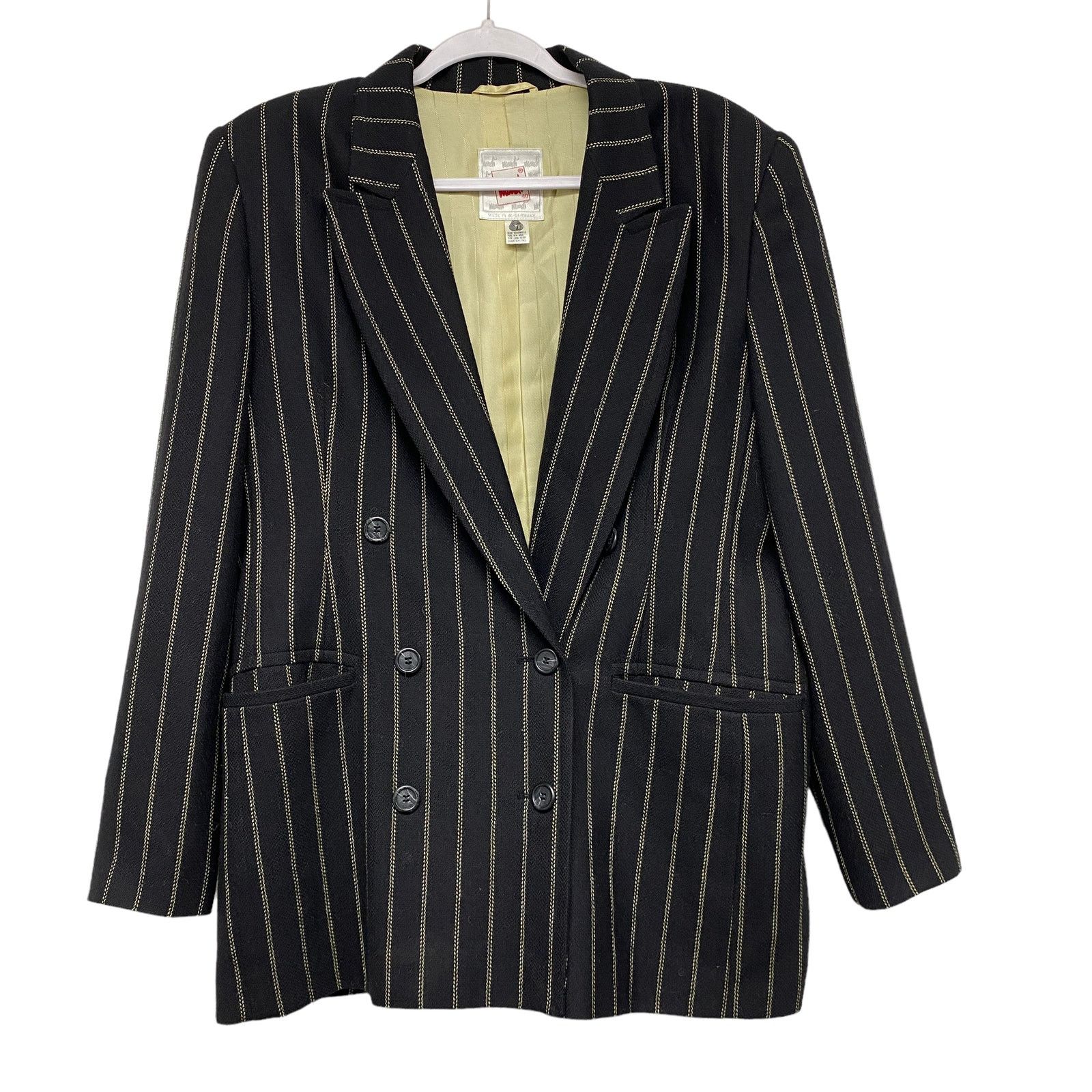 Vintage Vintage Mondi Oversized Pinstripe Double Breasted Blazer Size S / US 4 / IT 40 - 2 Thumbnail