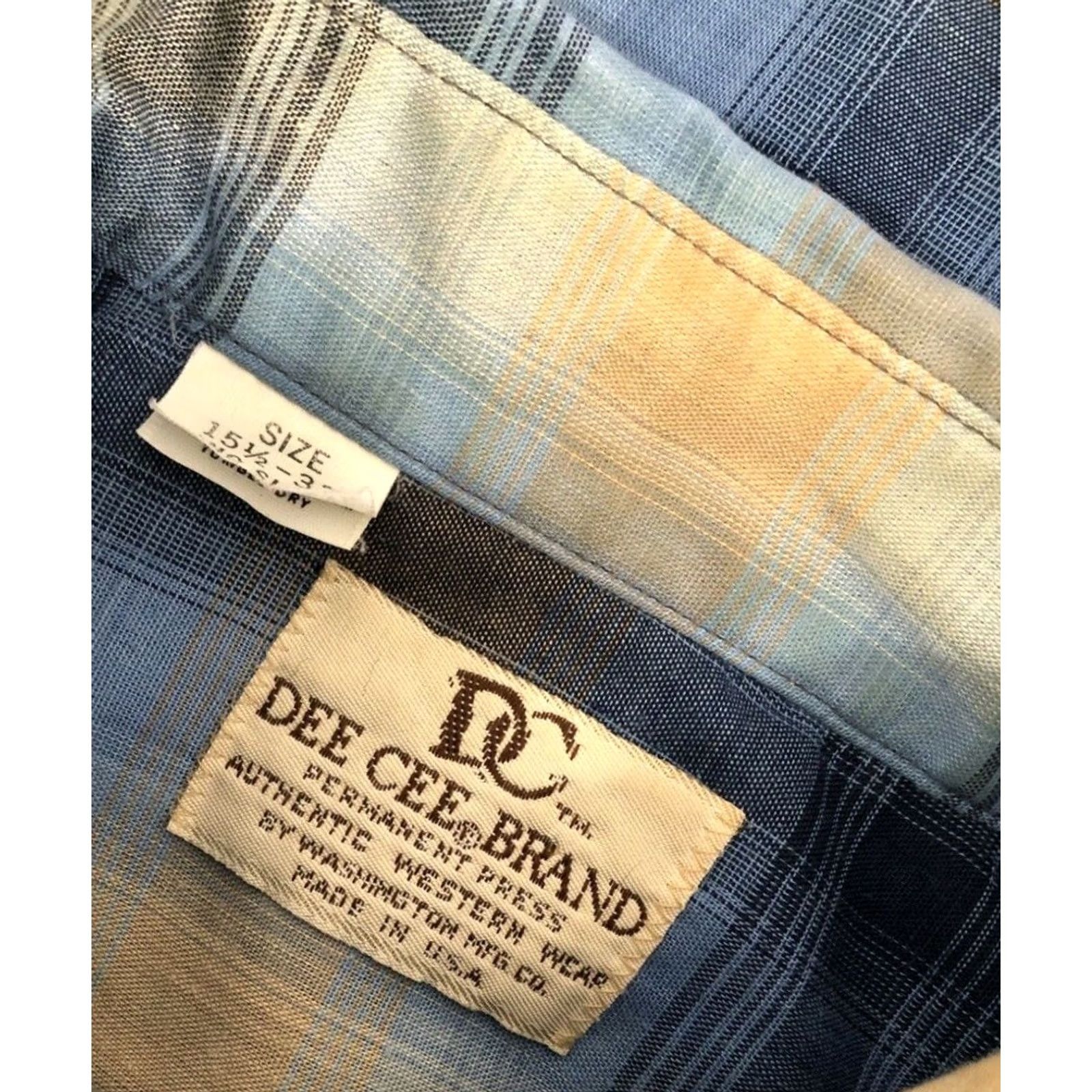 J Brand DEE CEE Mens 15.5/33 Sawtooth Plaid Pearl Snap Vintage Western Shirt Size US L / EU 52-54 / 3 - 5 Thumbnail