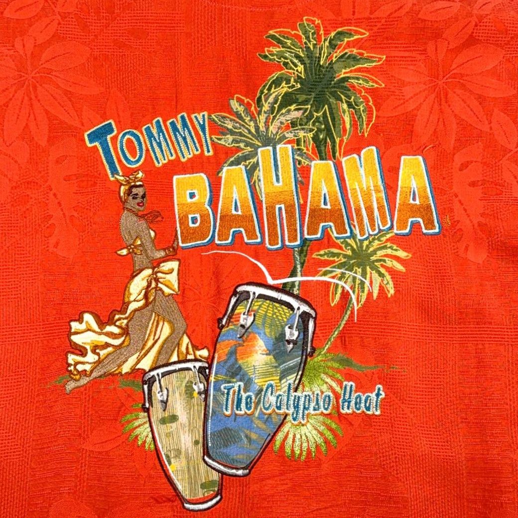 Tommy Bahama VINTAGE Tommy Bahama Shirt Adult XL Orange Camp Silk Calypso Heat Y2K Size US XL / EU 56 / 4 - 4 Thumbnail
