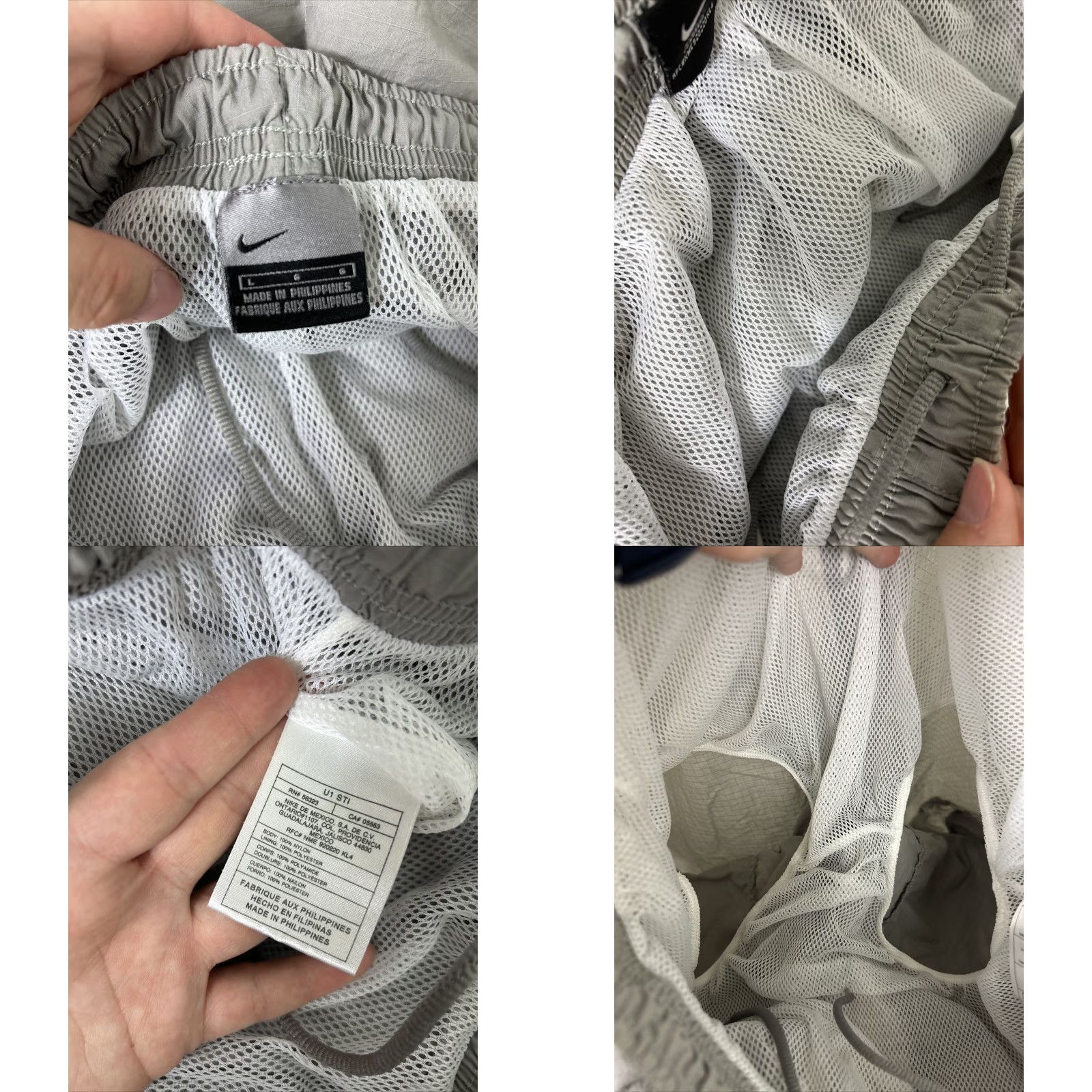 Nike VINTAGE Y2K Nike Line Swim Trunks Gray Mens Large Drawstring Trunks 32x9.5 Size ONE SIZE - 9 Thumbnail