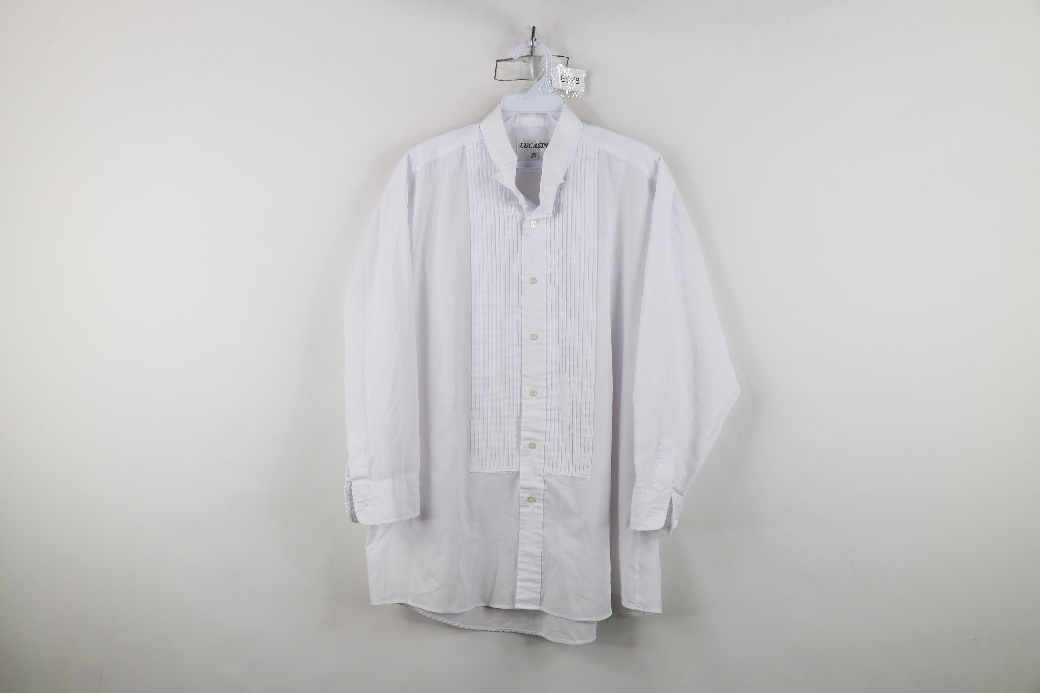 Vintage Vintage 90s Distressed Ruffled Prom Tuxedo Dress Shirt White Size US M / EU 48-50 / 2 - 1 Thumbnail