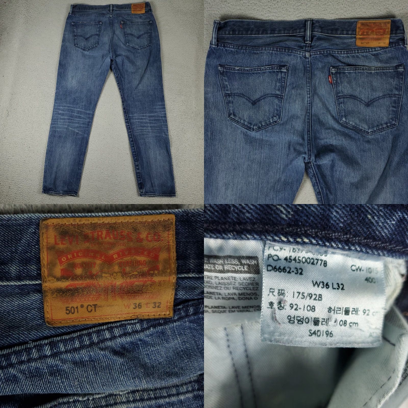Levi's Levi's 501 Jeans Men's Regular Fit Mid Rise Blue Denim Pants 36x30 Button Fly Straight Leg 5-Pocket USA Modern Classic Vintage: No Size US 36 / EU 52 - 8 Thumbnail