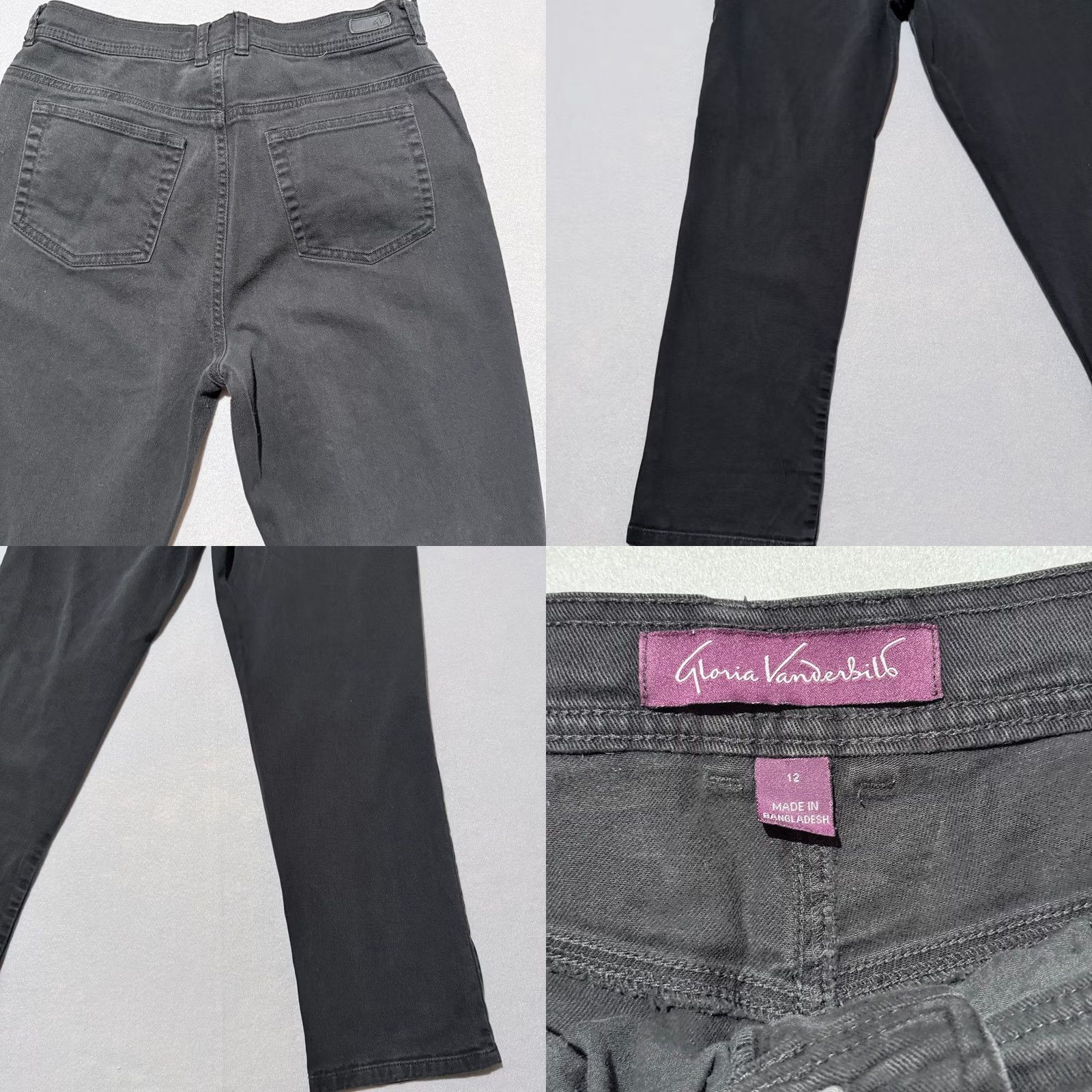 Gloria Vanderbilt Gloria Vanderbilt Amanda Jeans Women Black Denim Zip-Fly Straight-Leg - 12 Size 34" / US 12 / IT 48 - 8 Thumbnail