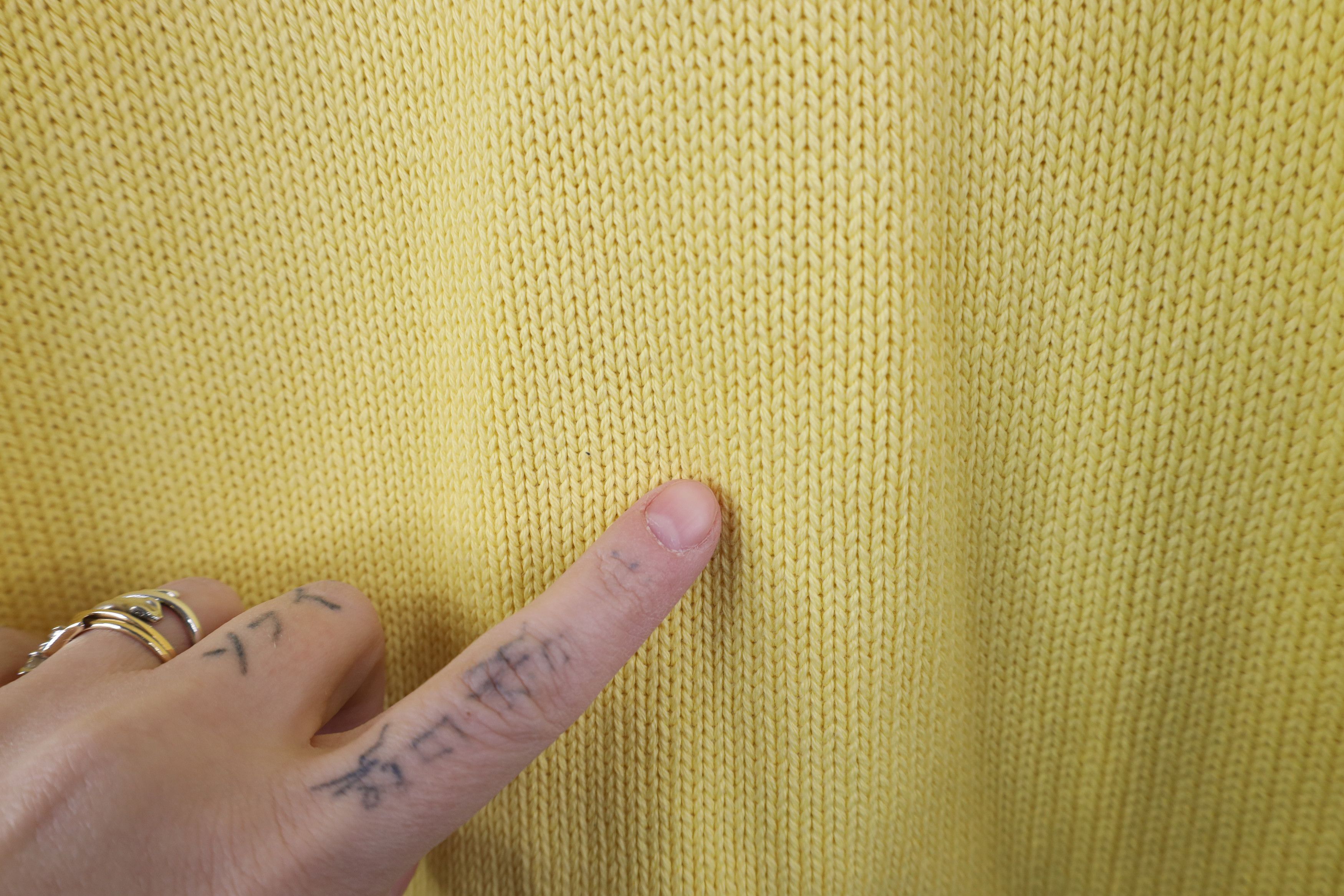 Lands' End Vintage 90s Lands End Cotton Knit V-Neck Sweater Yellow USA Size US XL / EU 56 / 4 - 7 Thumbnail