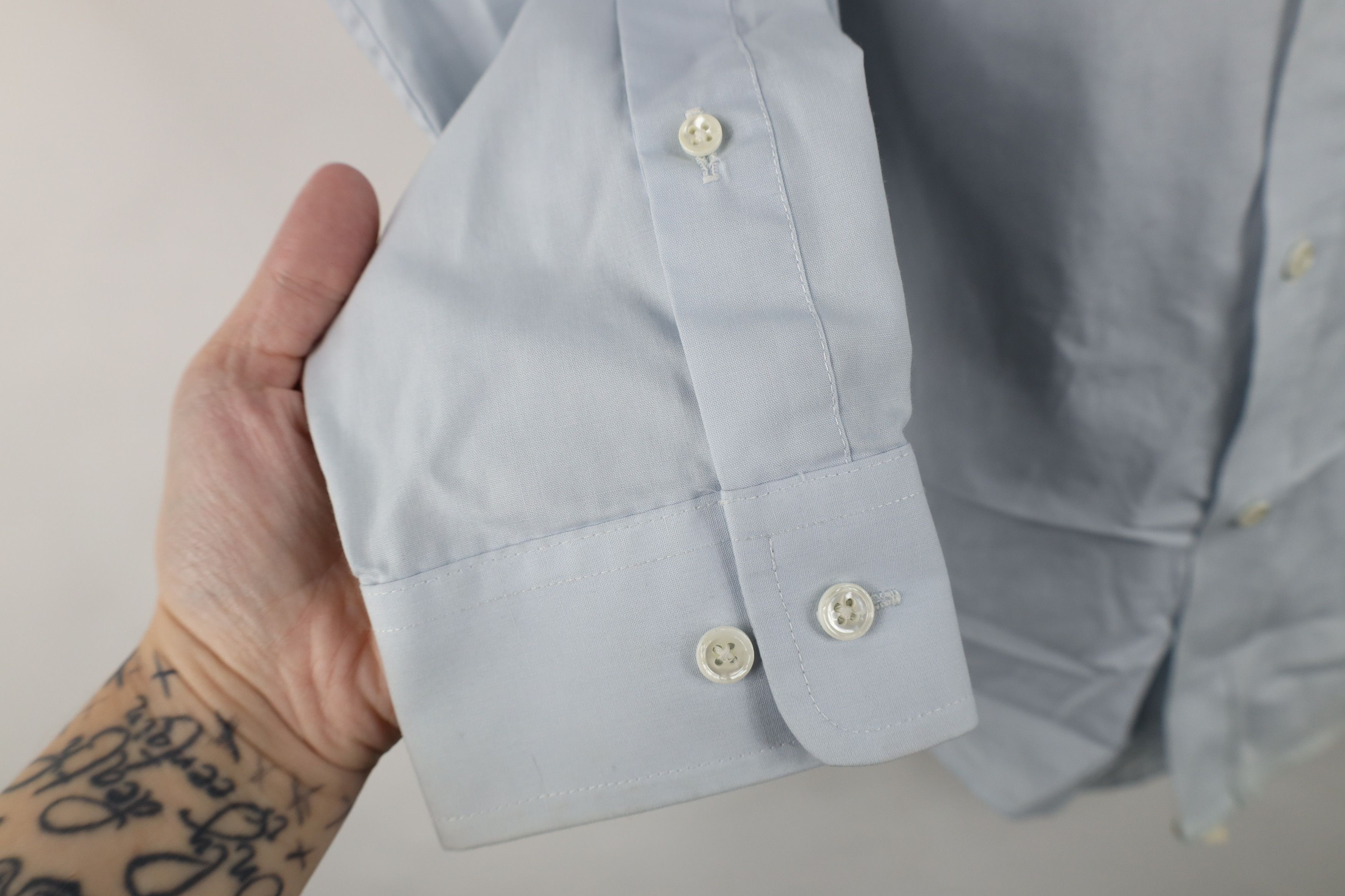 Vintage Vintage 90s Streetwear Fitted Button Shirt Blue USA Size US M / EU 48-50 / 2 - 8 Thumbnail