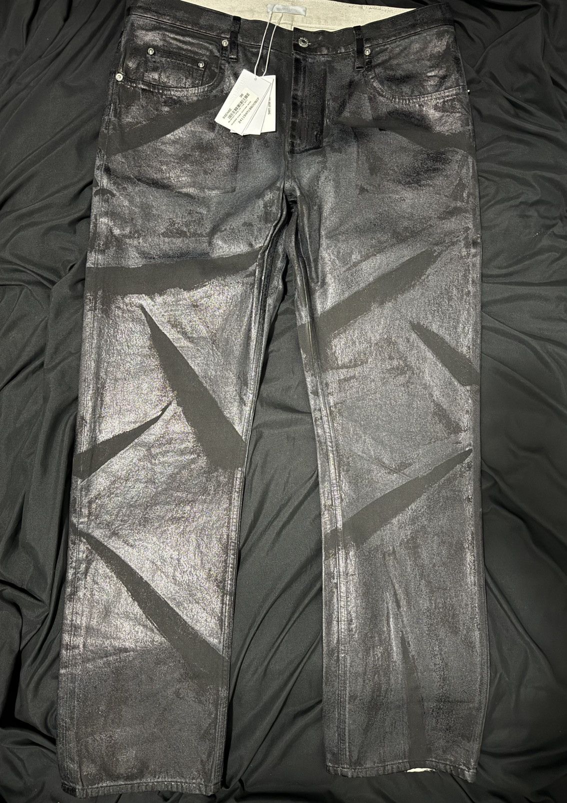 Helmut Lang Black Foiled Jeans Size 36 Size US 36 / EU 52 - 1 Thumbnail