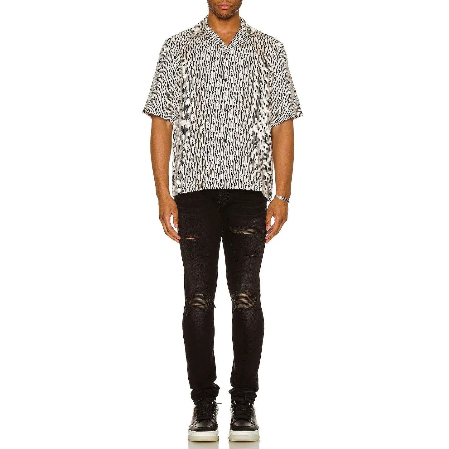 Amiri o1rshd1 Leather Camo MX1 Jean in Aged Black Size US 36 / EU 52 - 4 Thumbnail