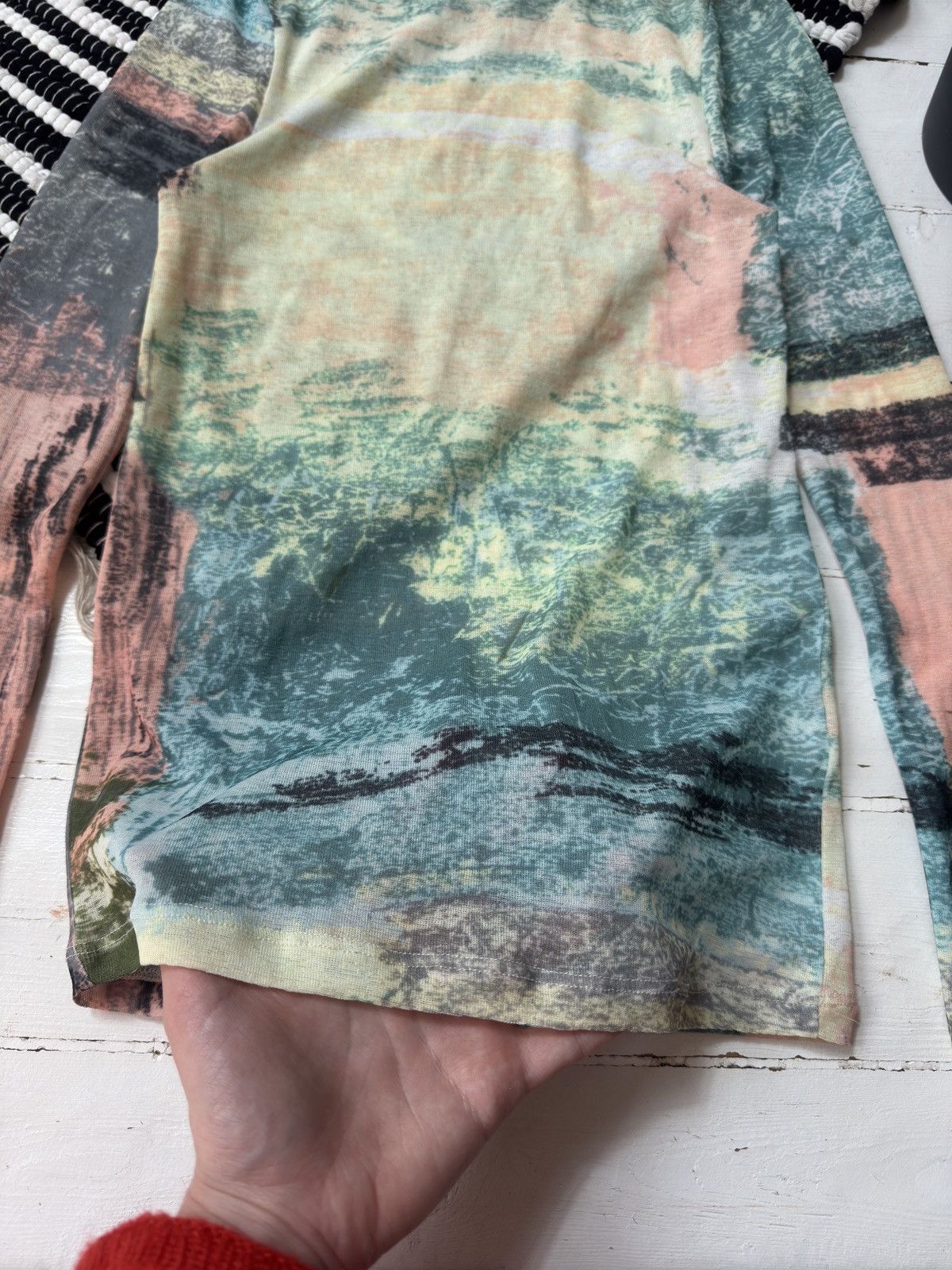 Vintage VINTAGE PRINTED MESH LONGSLEEVE Size S / US 4 / IT 40 - 3 Thumbnail