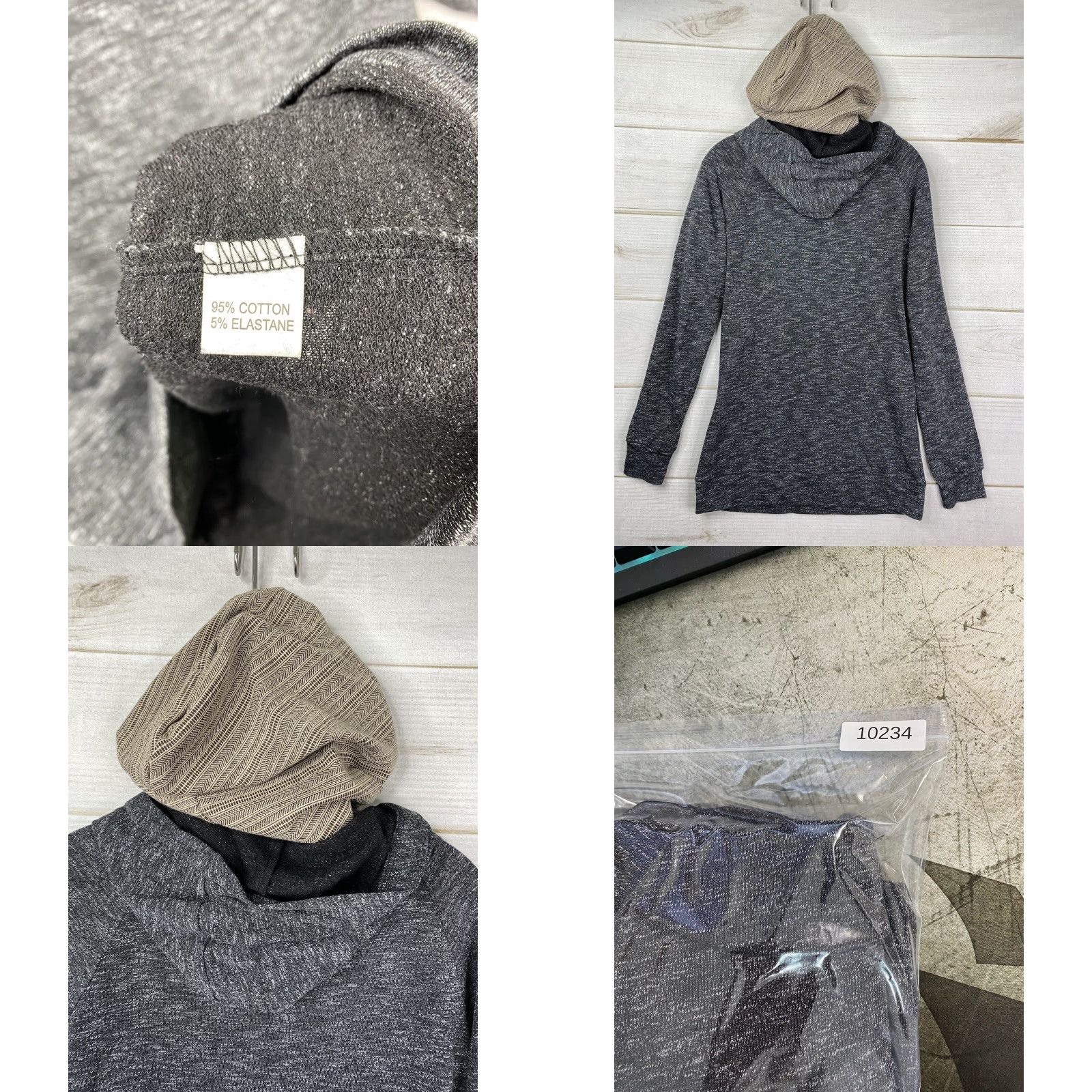 Avenue Ampersand Avenue Hoodie Womens S Black Aztec Double Hood Long Sleeve Sweatshirt Size S / US 4 / IT 40 - 8 Thumbnail