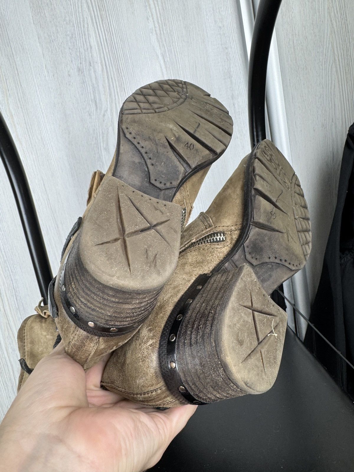A.S.98 A.S.98 Airstep beige leather suede strap biker boots size 40 Size US 10 / IT 40 - 15 Thumbnail