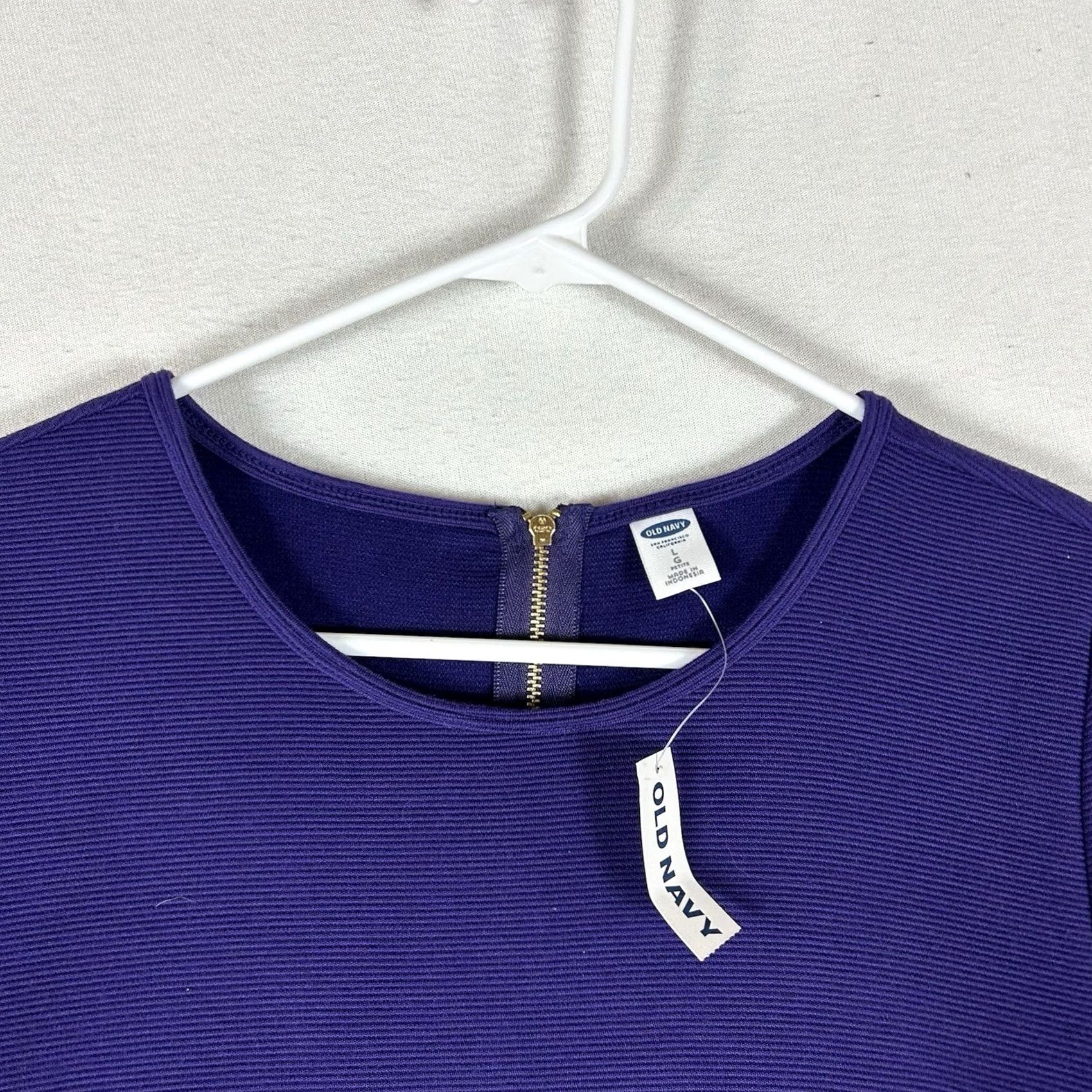 Old Navy Old Navy Purple Short Sleeve Midi Dress Women’s L NWT Zip Back Size 36" / US 14 / IT 50 - 2 Thumbnail