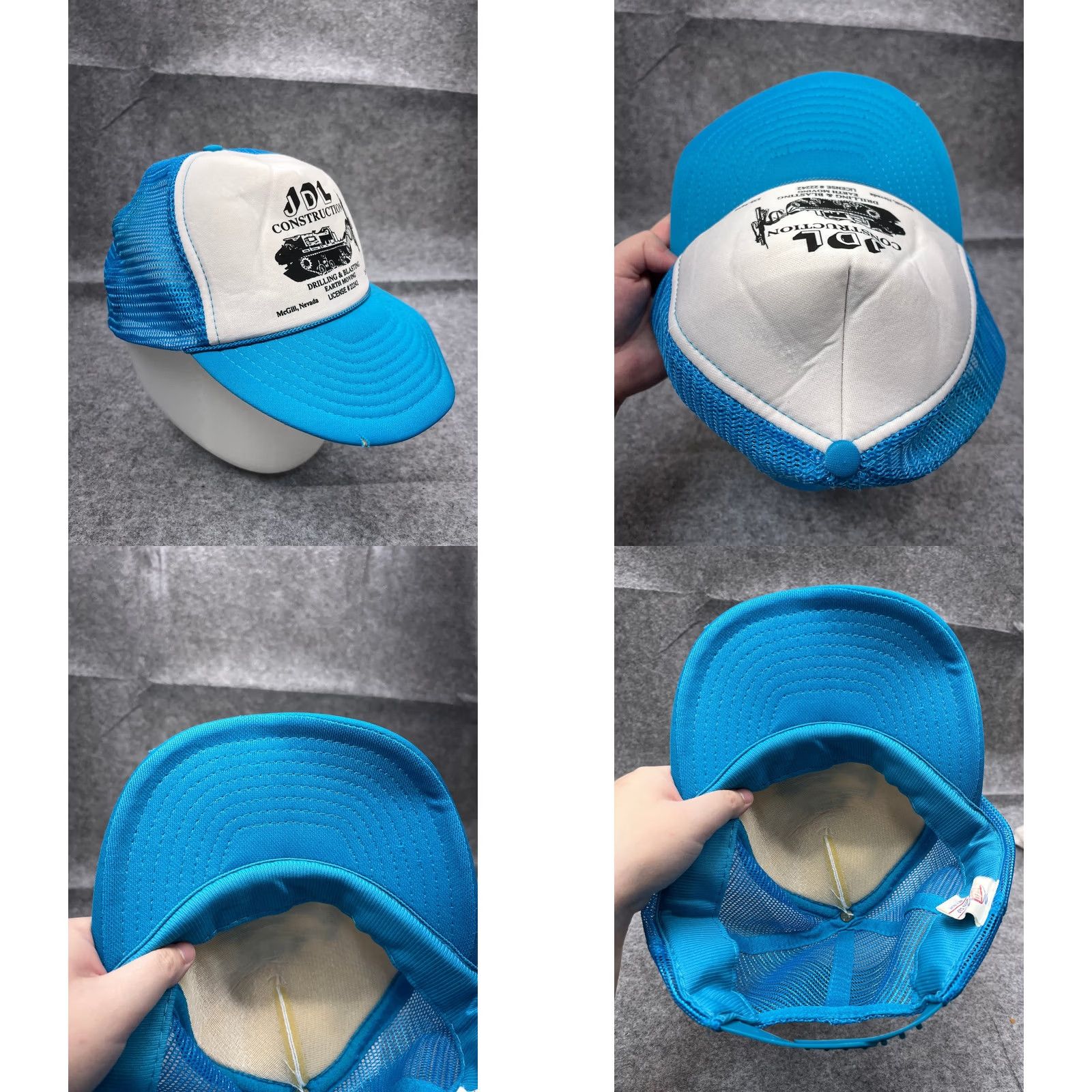 Vintage VINTAGE JDL Construction Hat Cap Blue Poly Rope 90s Trucker Adult One Size Size ONE SIZE - 8 Thumbnail