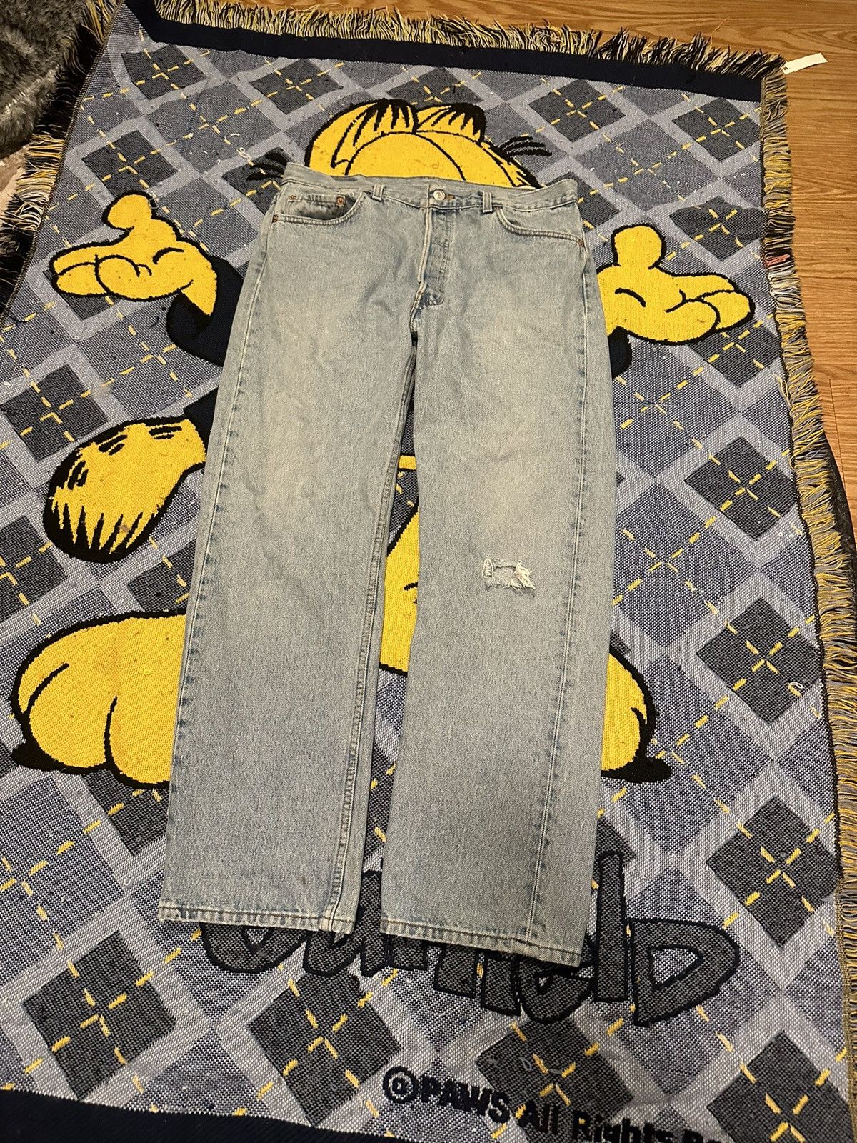 Levi's Vintage 90s Levis 501xx Faded Blue Distressed Denim Jeans Size US 34 / EU 50 - 1 Thumbnail