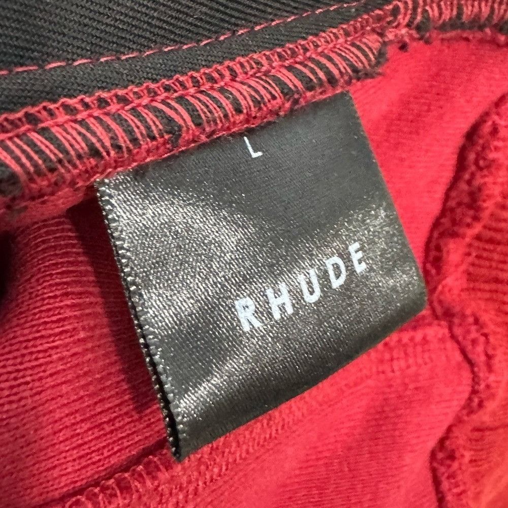 Rhude Rhude Varsity Half-Zip Sweatshirt Red Men’s Size Large Size US L / EU 52-54 / 3 - 3 Thumbnail