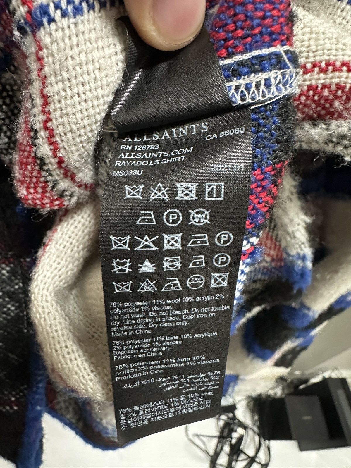 Allsaints Allsaints Rayado Ls Wool Flannel Size US S / EU 44-46 / 1 - 7 Thumbnail