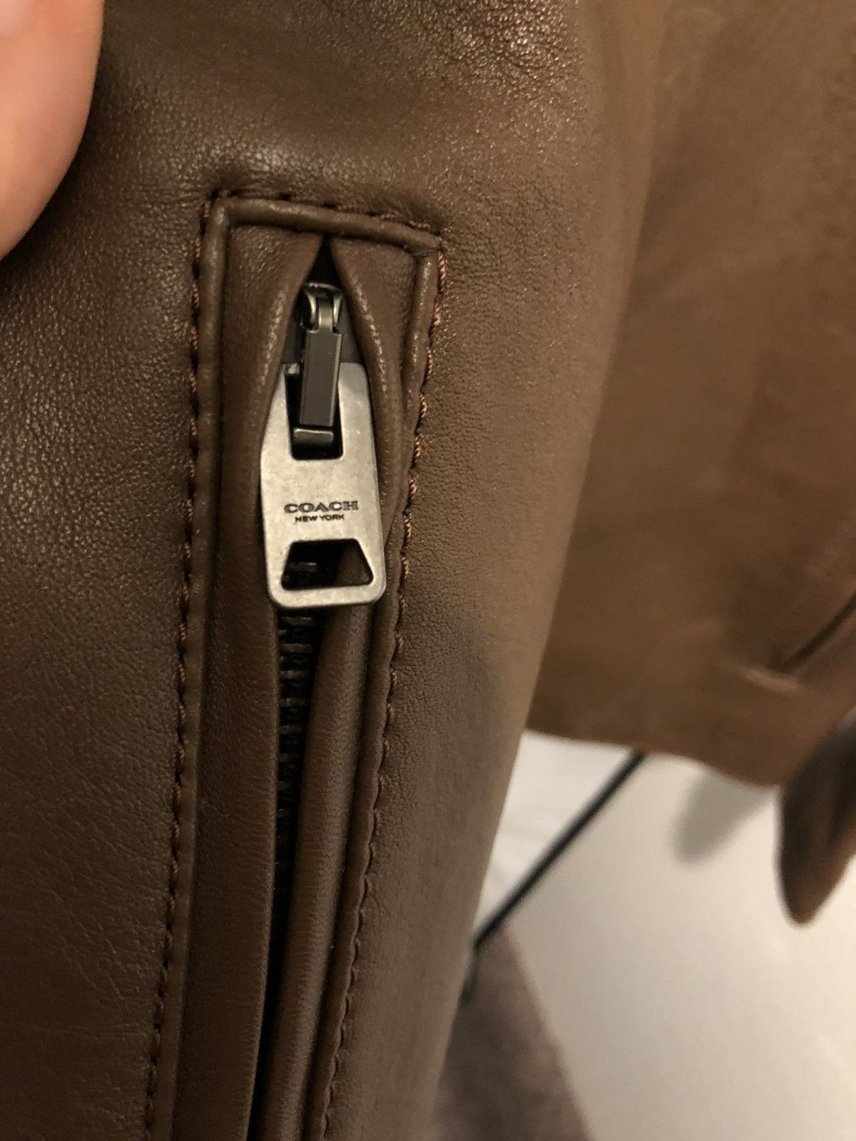 Coach Coach Brown Leather Racer Jacket Size S (Zara, Diesel) Size US S / EU 44-46 / 1 - 7 Thumbnail