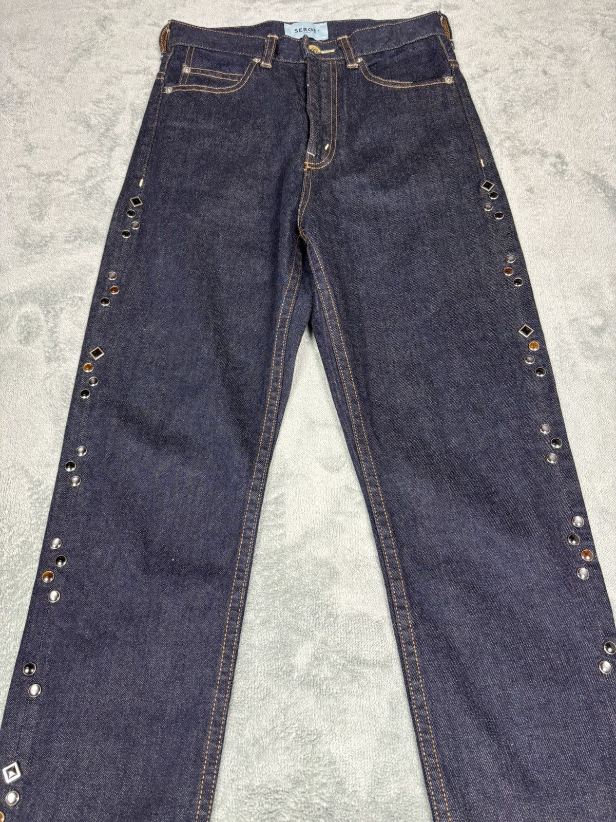Le Grande Bleu (L.G.B.) Serge de bleu Stud Denim. S0307 Size 26" / US 2 / IT 38 - 3 Thumbnail