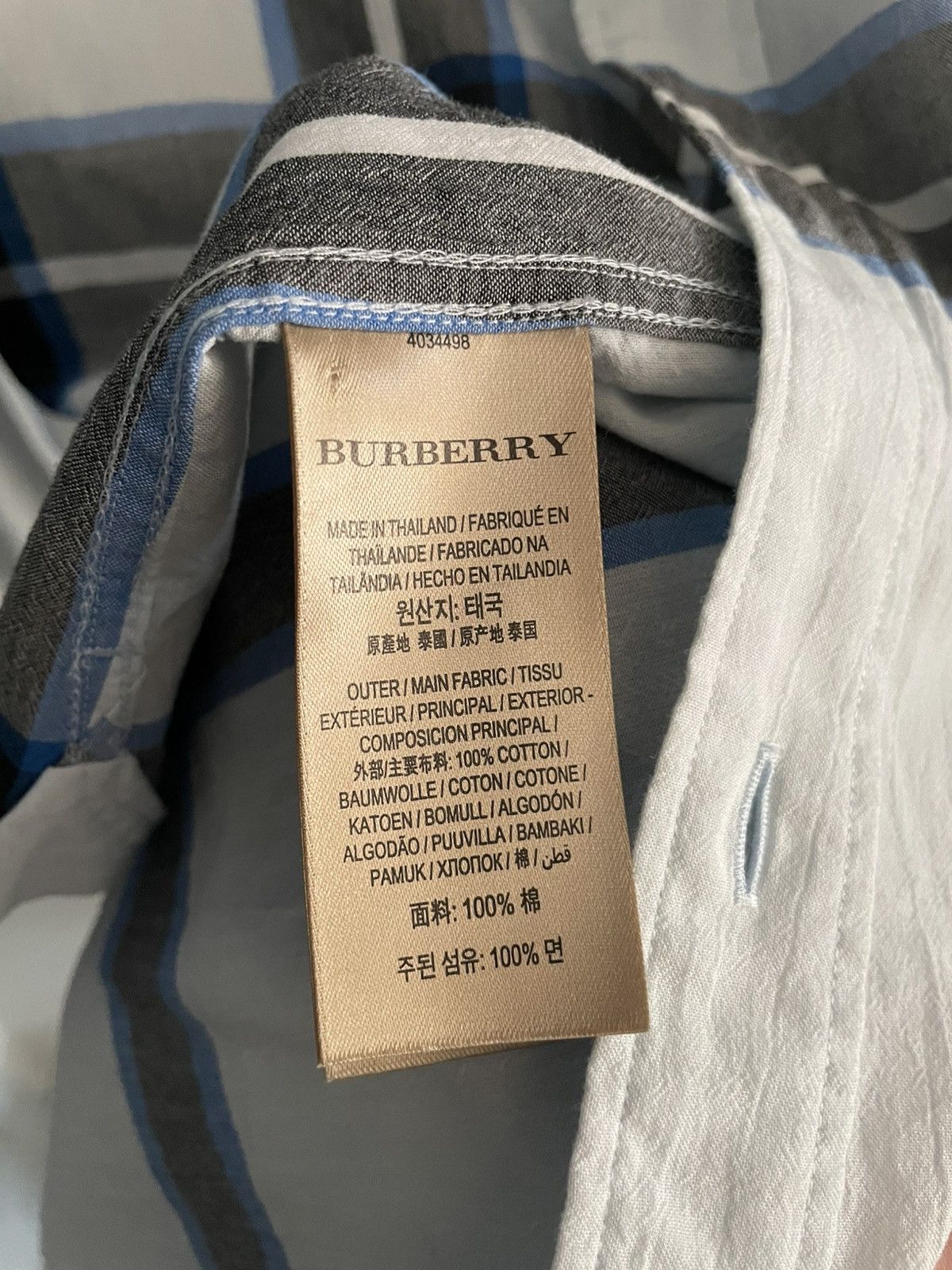 Burberry Burberry Light Blue Checkered Shirt Size US S / EU 44-46 / 1 - 4 Thumbnail