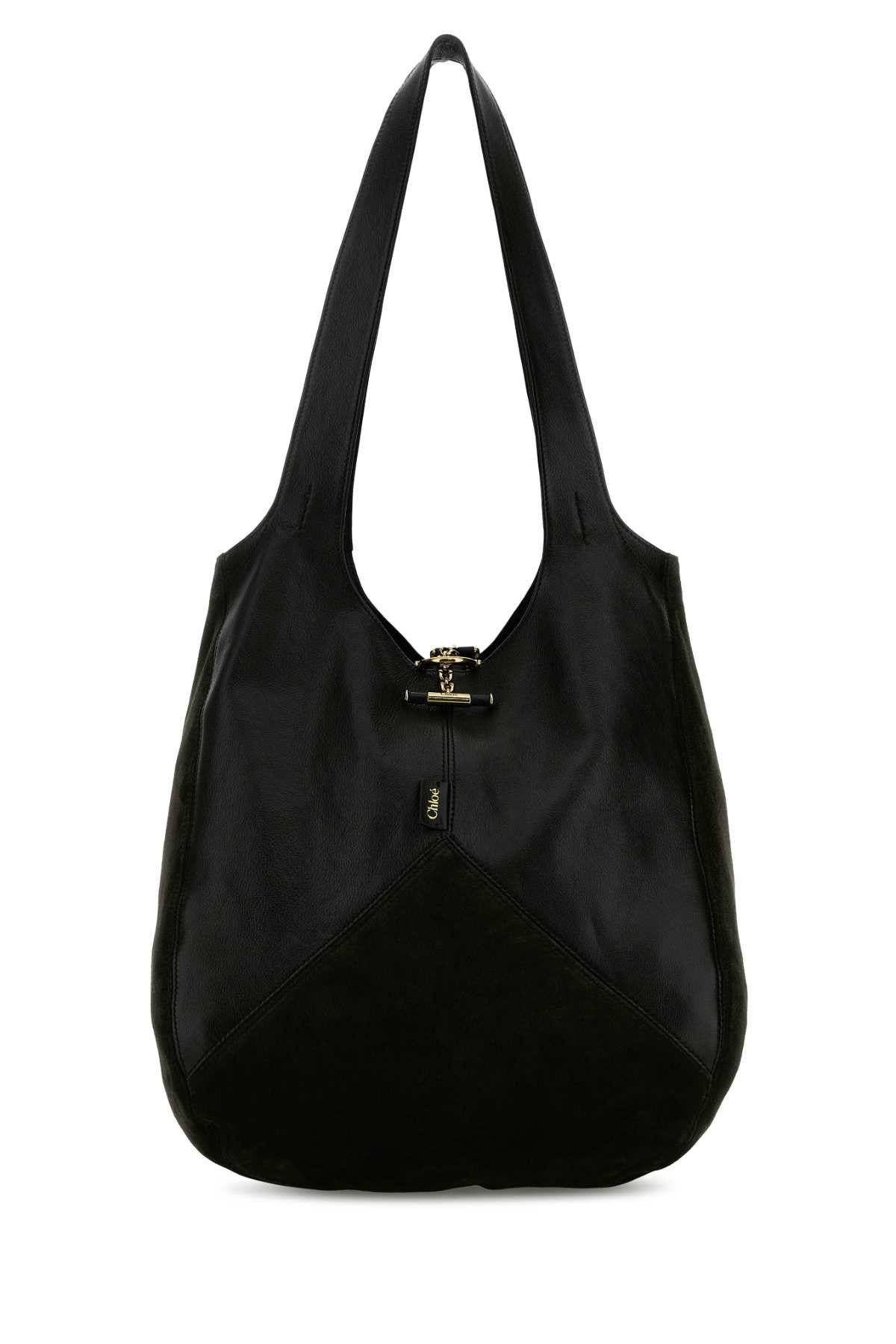 Chloe Black Suede And Leather Balloon Shopping Bag Size ONE SIZE - 1 Thumbnail