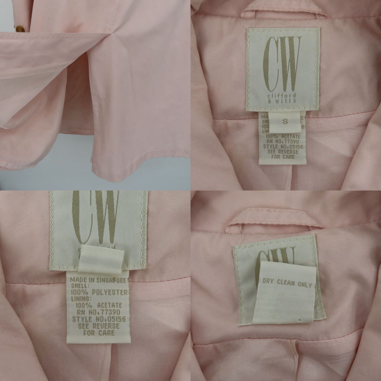Pinko CW Clifford & Willis Women Coat Trench Pink Collared Button Front Small S Jacket Size S / US 4 / IT 40 - 8 Thumbnail
