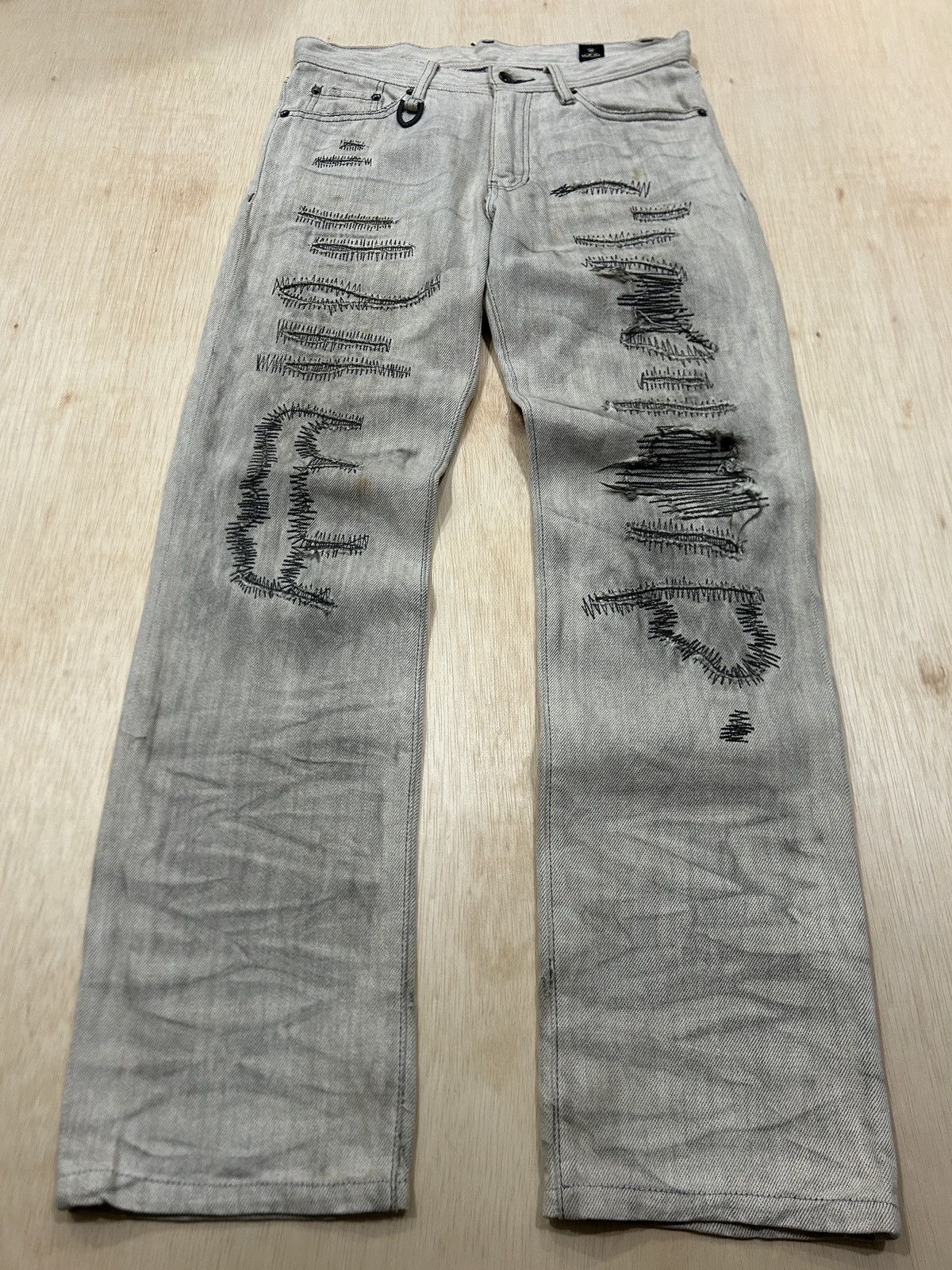semanticdesign Vintage SemanticDesign Clawmark Distressed Trashed Jeans Size US 31 - 1 Thumbnail