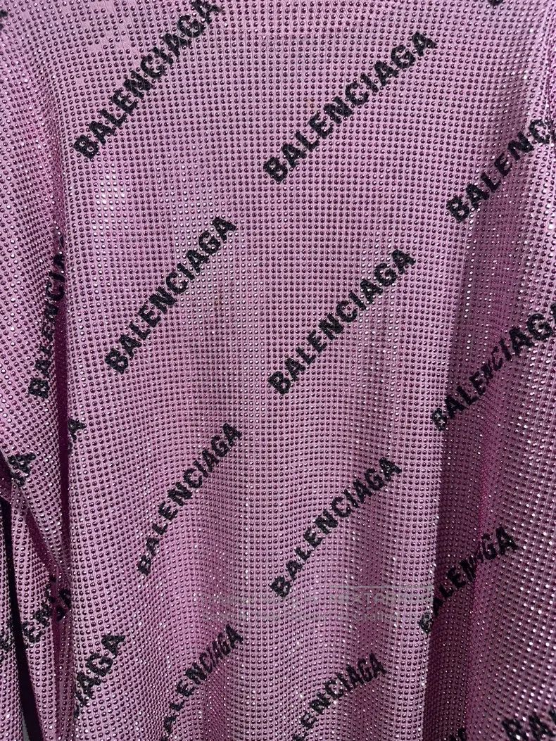 Balenciaga Balenciaga Rhinestone Logo Pink Knit Long Sleeve Size S / US 4 / IT 40 - 3 Thumbnail