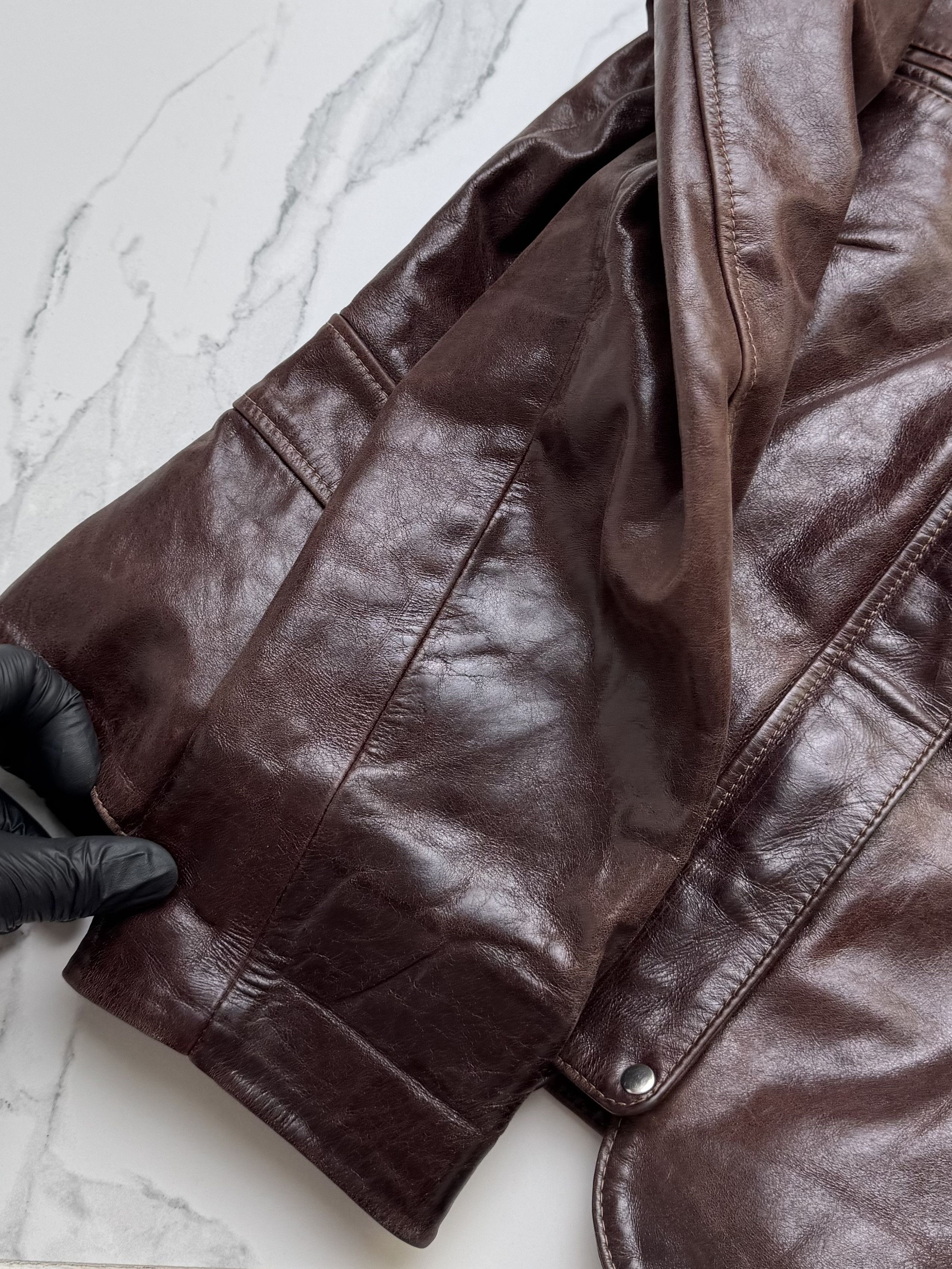 Genuine Leather Leather Biker Moto Jacket Womens L Fitted Y2K Zip Minimalist Size L / US 10 / IT 46 - 6 Thumbnail